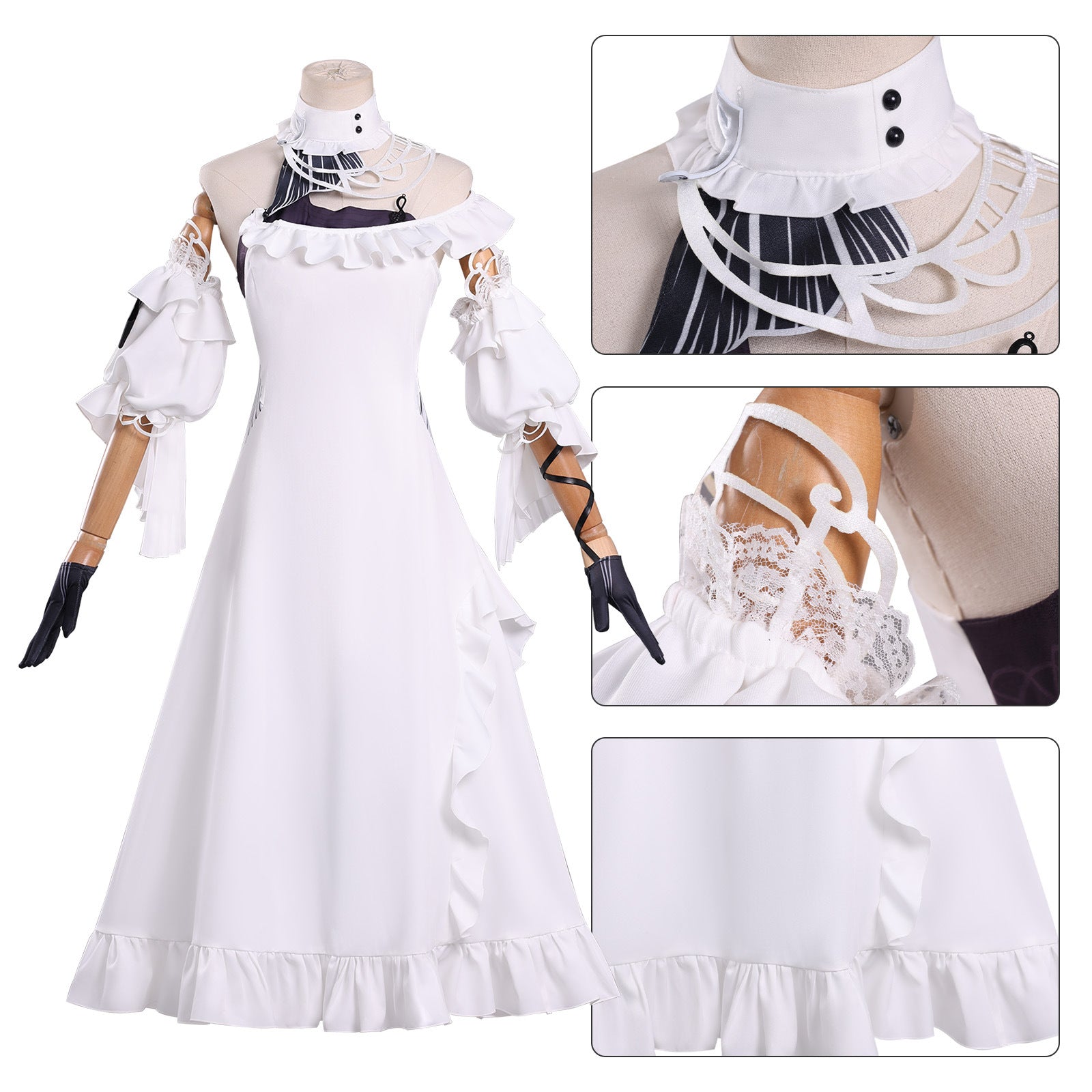 Wuthering Waves Phrolova White Moonlight Gown Cosplay Costumes