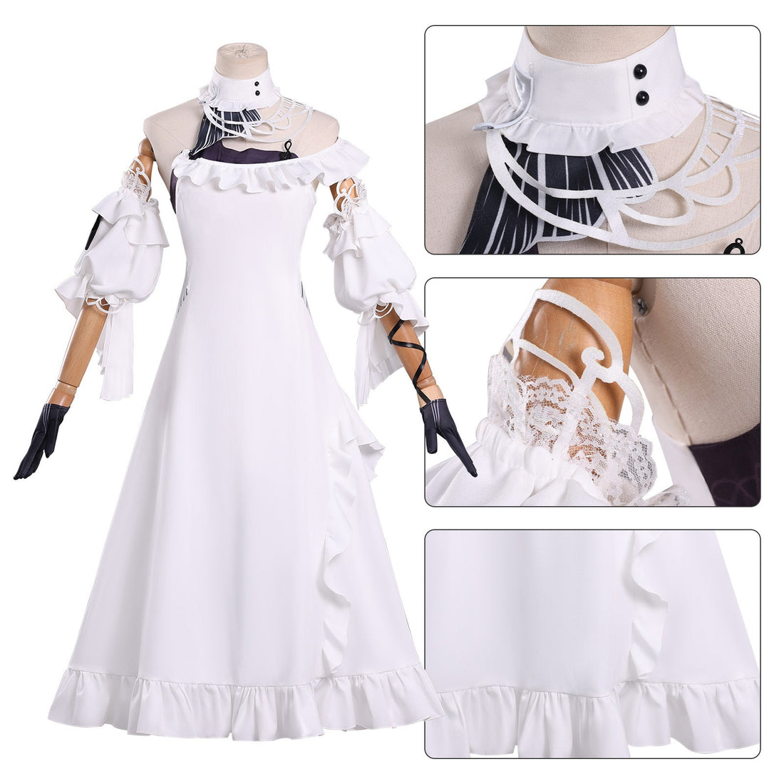 Wuthering Waves Phrolova White Moonlight Gown Cosplay Costumes