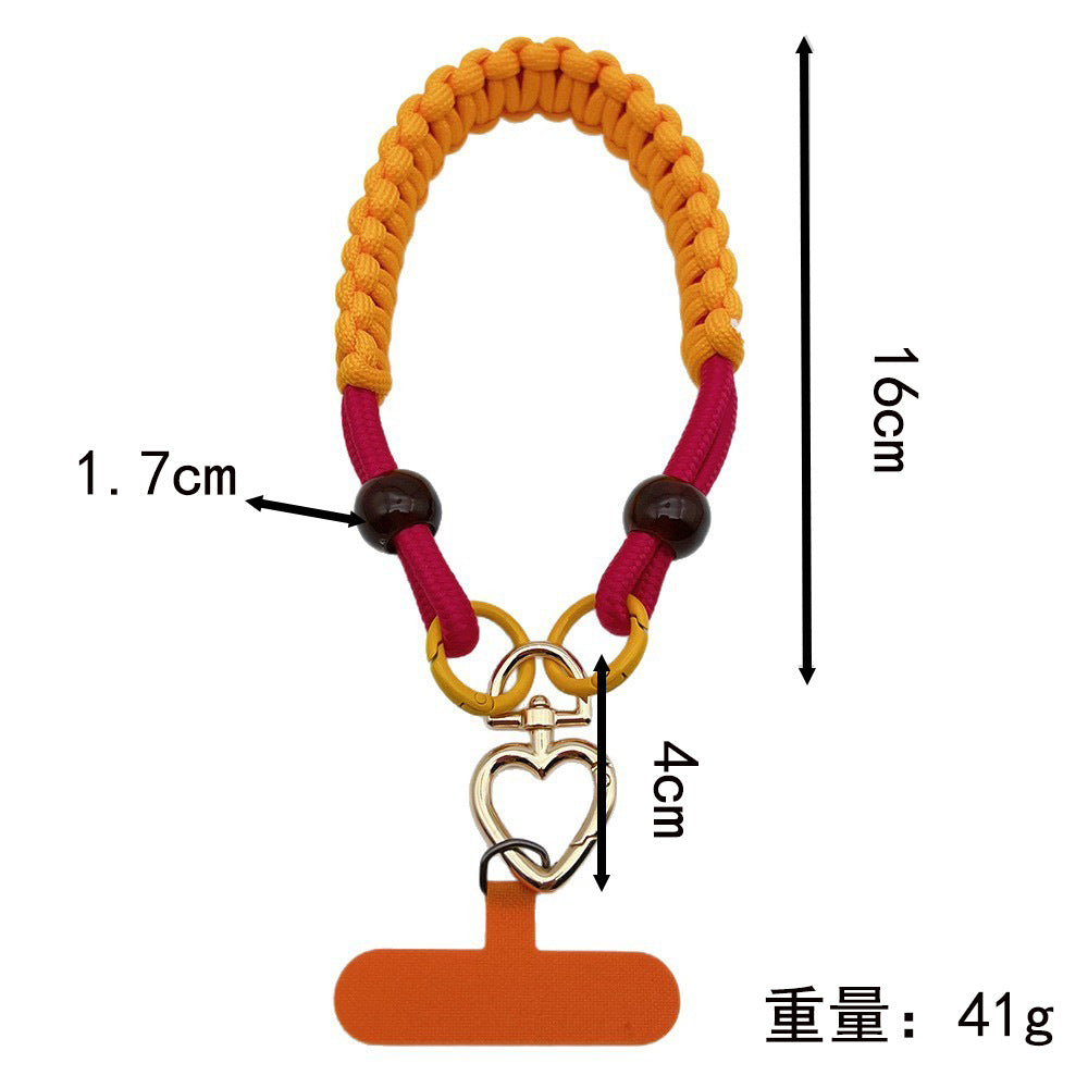 Contrast Color Wrapped Wrist Phone Strap with Tether Tabs – Hand Woven Wristlet & Hand Lanyard