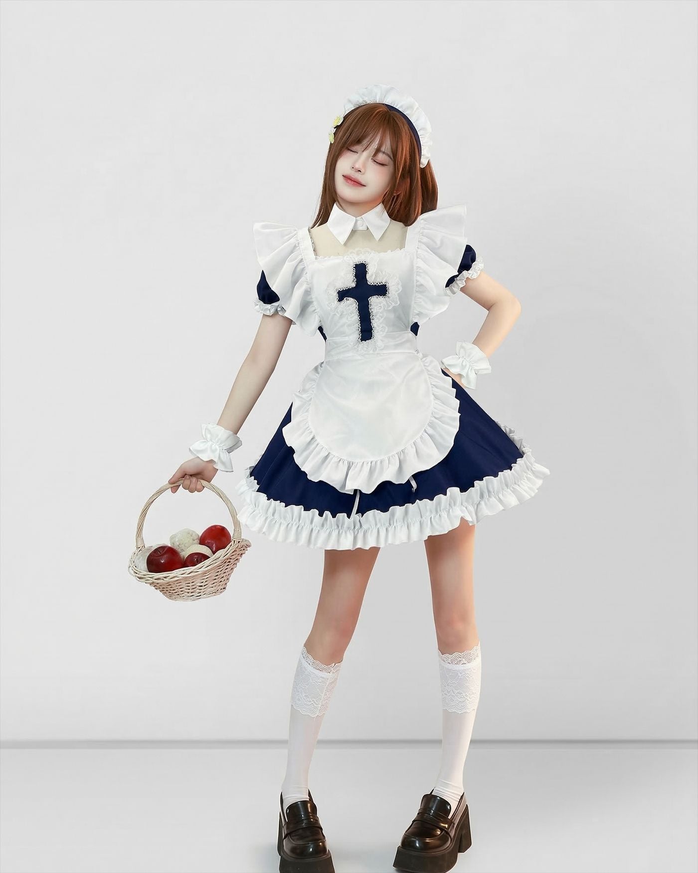 Classic Short Sleeve Lolita Dress Cute Japanese Maid Cosplay