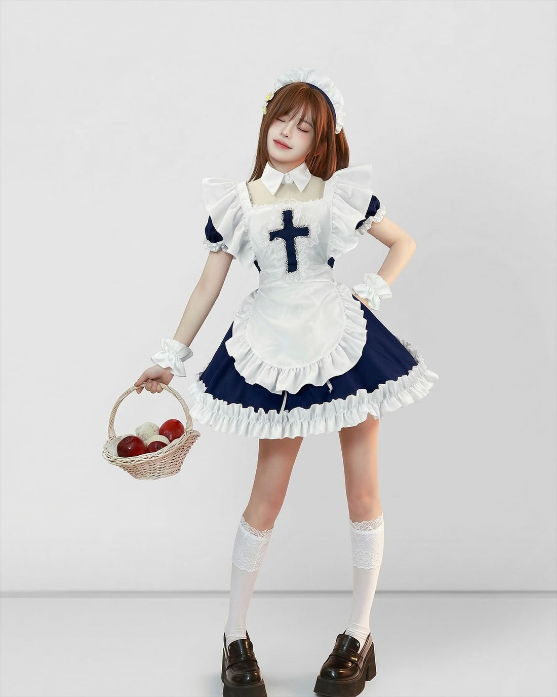 Classic Short Sleeve Lolita Dress Cute Japanese Maid Cosplay