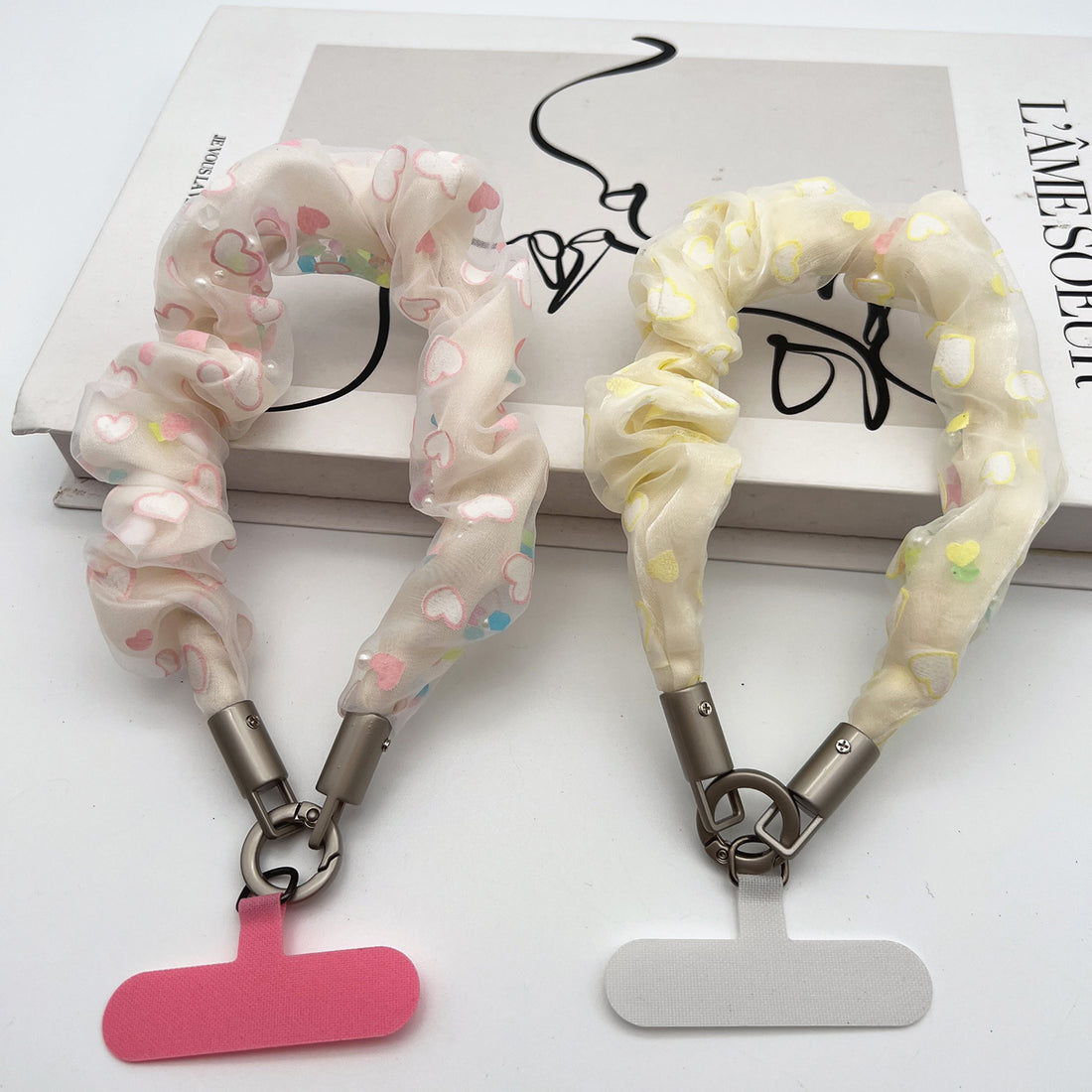Floral Tulle Wrist Phone Strap with Tether Tabs – Colon-shaped Wristlet & Hand Lanyard