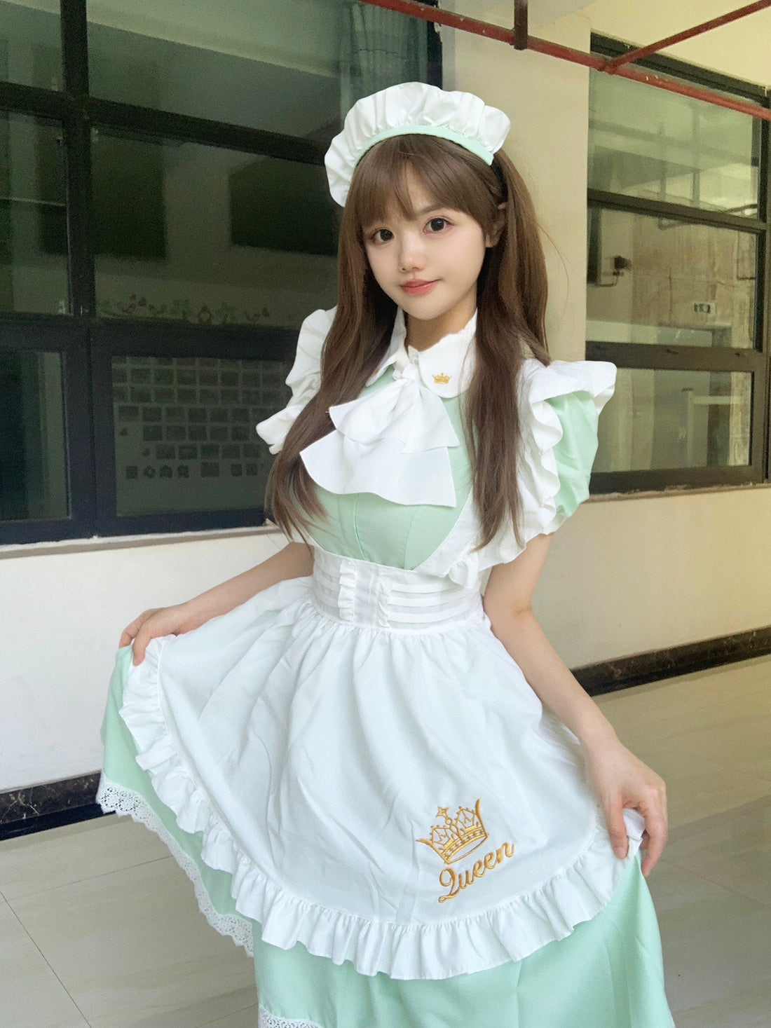 British Queen Maid Outfit Long Dress Lolita Cosplay Costume