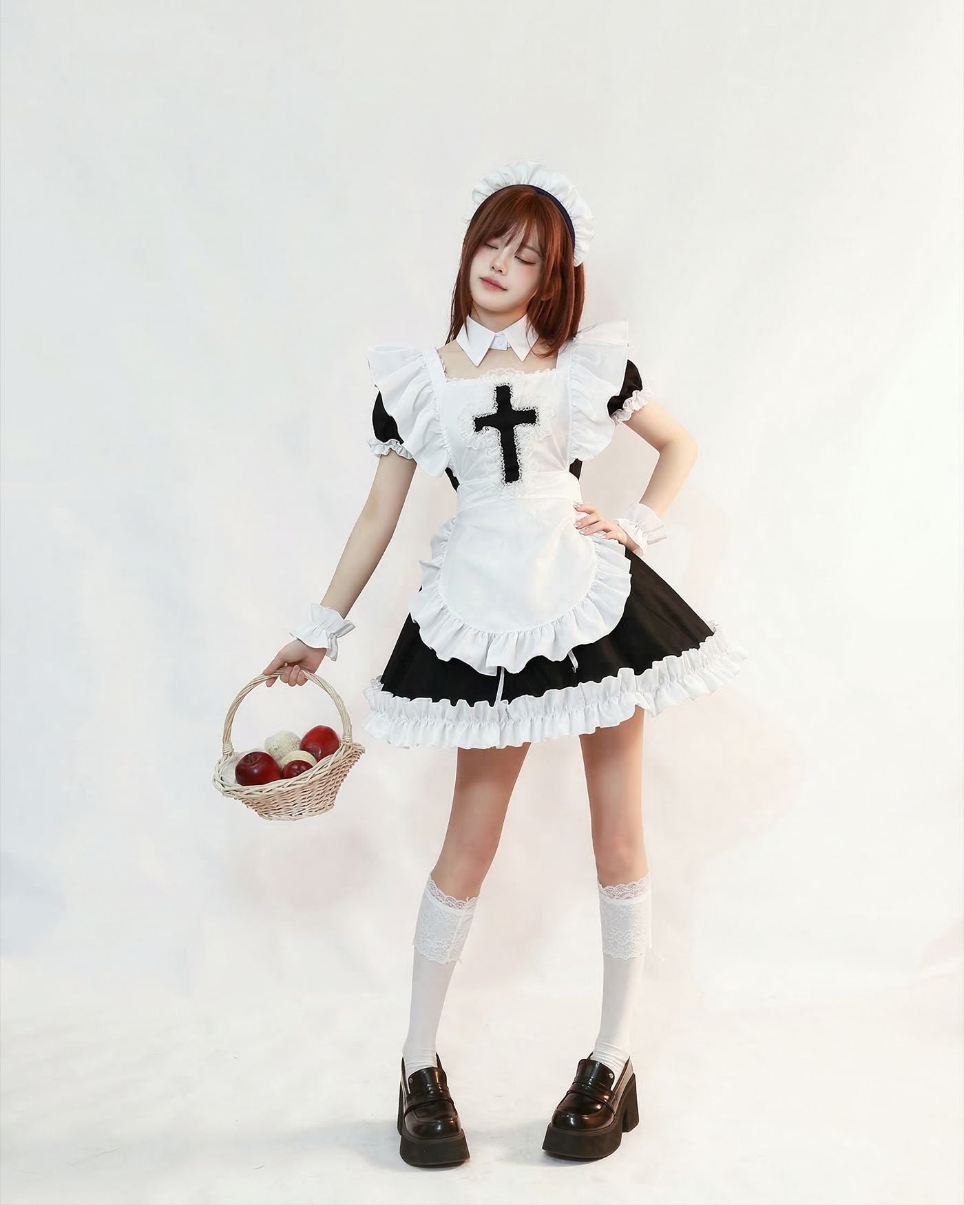 Classic Short Sleeve Lolita Dress Cute Japanese Maid Cosplay
