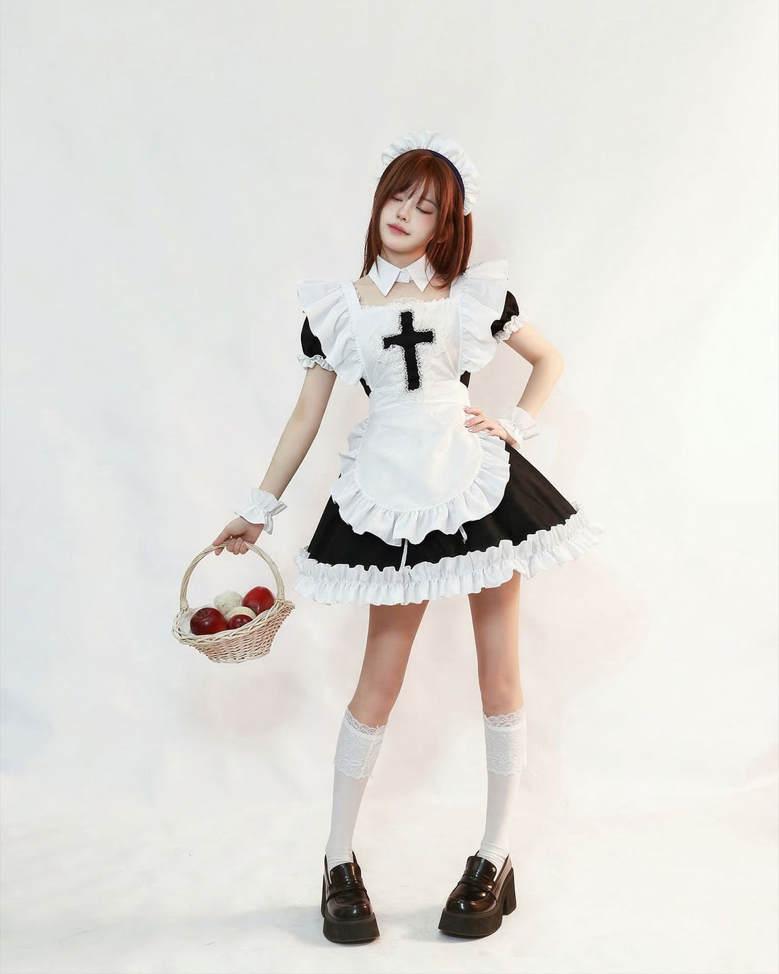Classic Short Sleeve Lolita Dress Cute Japanese Maid Cosplay
