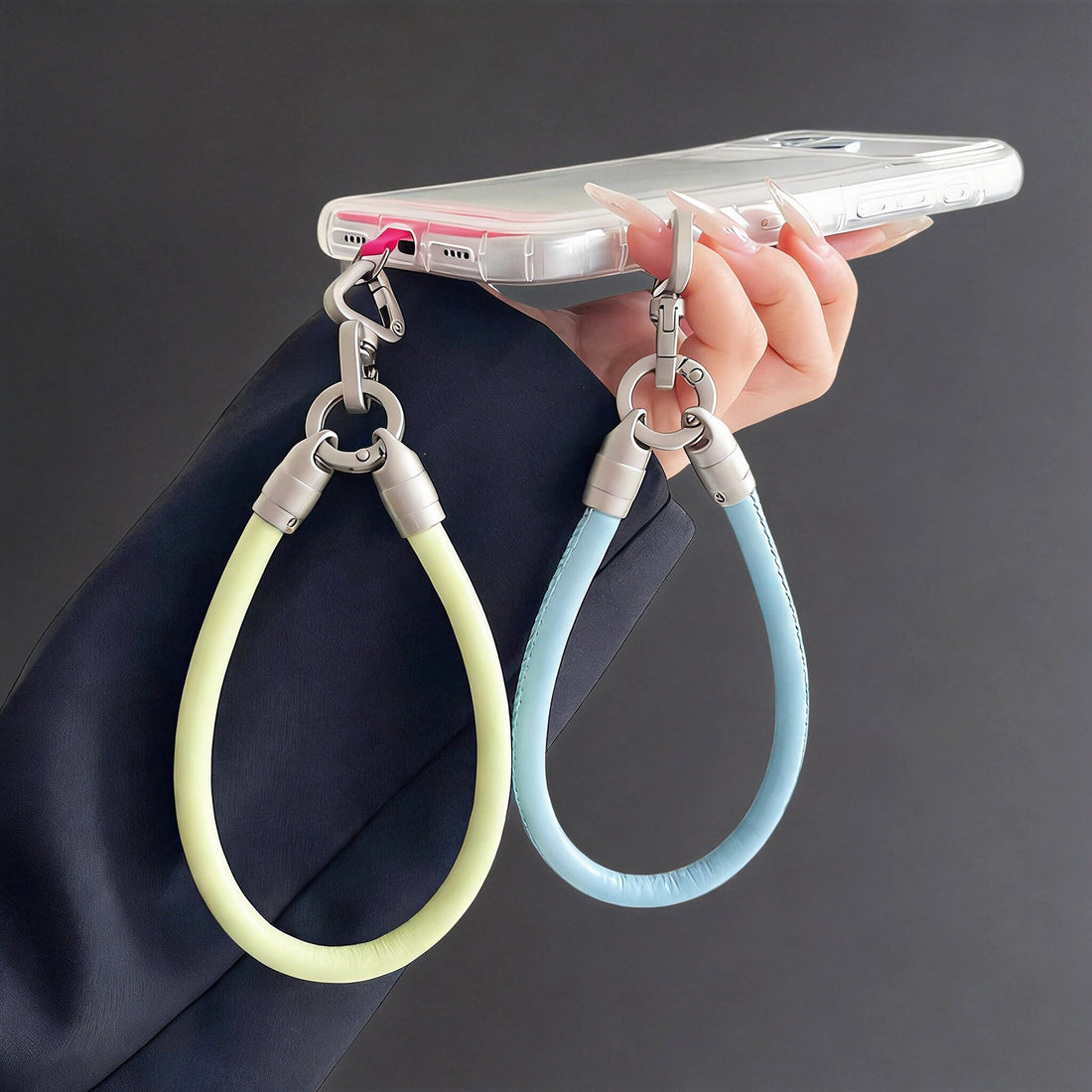 PU Leather Rotatable Wrist Phone Strap with Tether Tabs – High Intensity Wristlet & Hand Lanyard