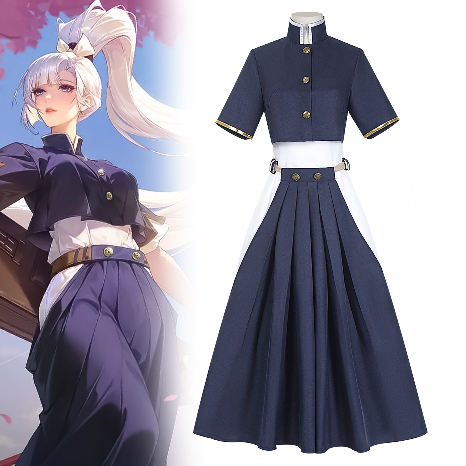 Honor of Kings Jia Luo Shenguang Yihua Collab Skin Uniform Cosplay Costume