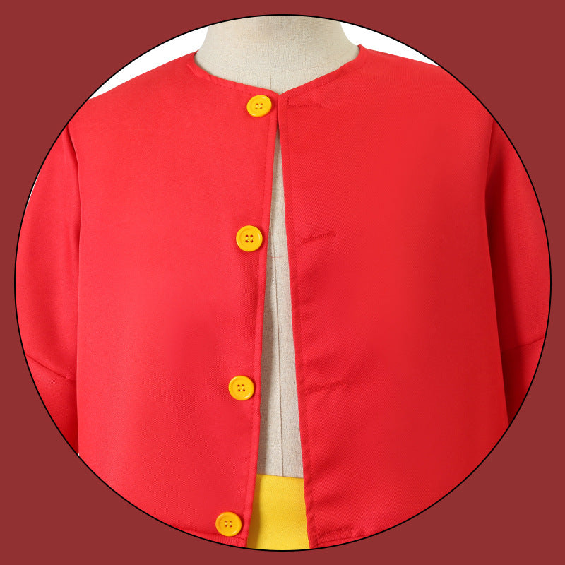Anime Navigation Monkey D. Luffy Red Shirt Fullset One Piece Cosplay Costumes