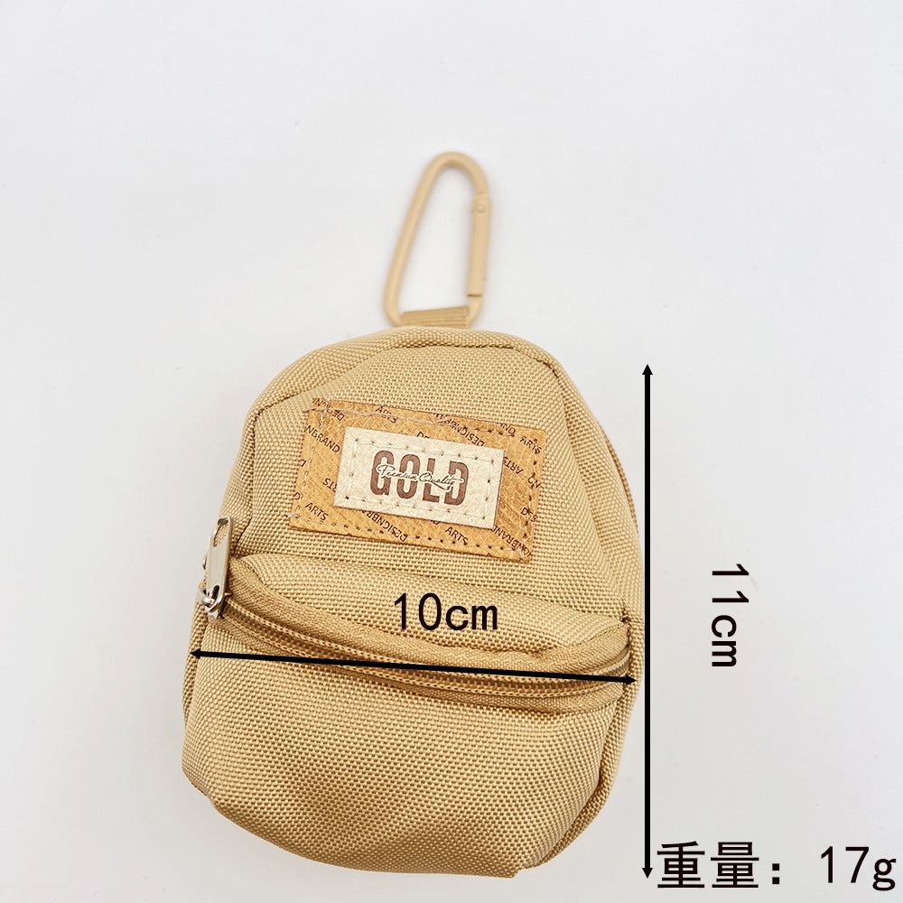 Gold Mini Coin Purse Headphone Bag with Carabiner – Mini Backpack Phone Charm Accessory