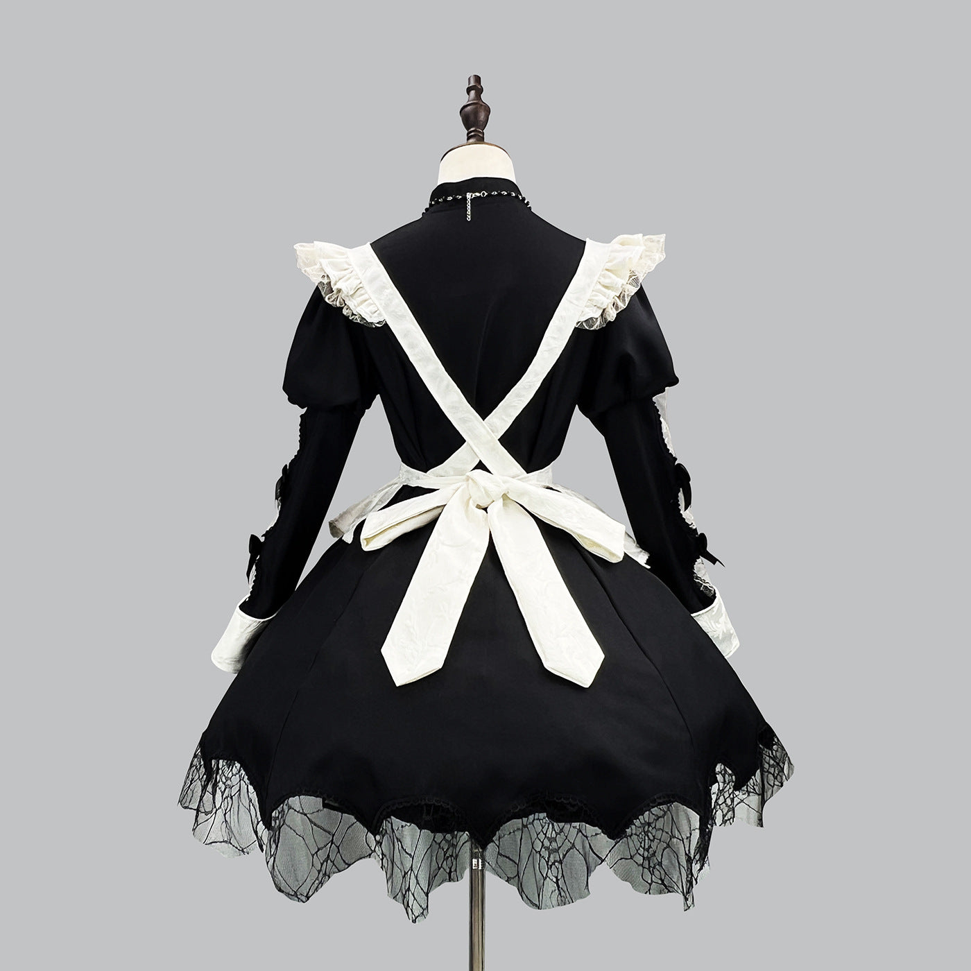 Women Sweet Lolita French Maid Dress Puff Sleeve Anime Cosplay Costume with Apron