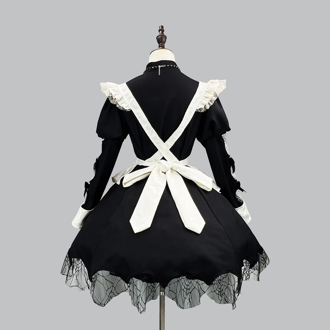 Women Sweet Lolita French Maid Dress Puff Sleeve Anime Cosplay Costume with Apron