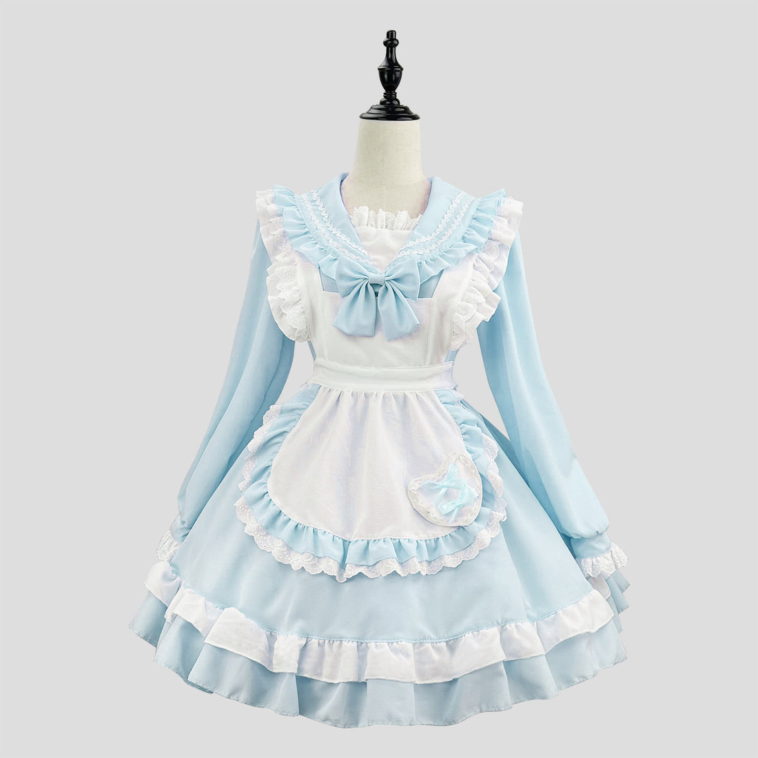 Sweet Japanese Preppy Sailor Collar Maid Outfit Lolita Dress
