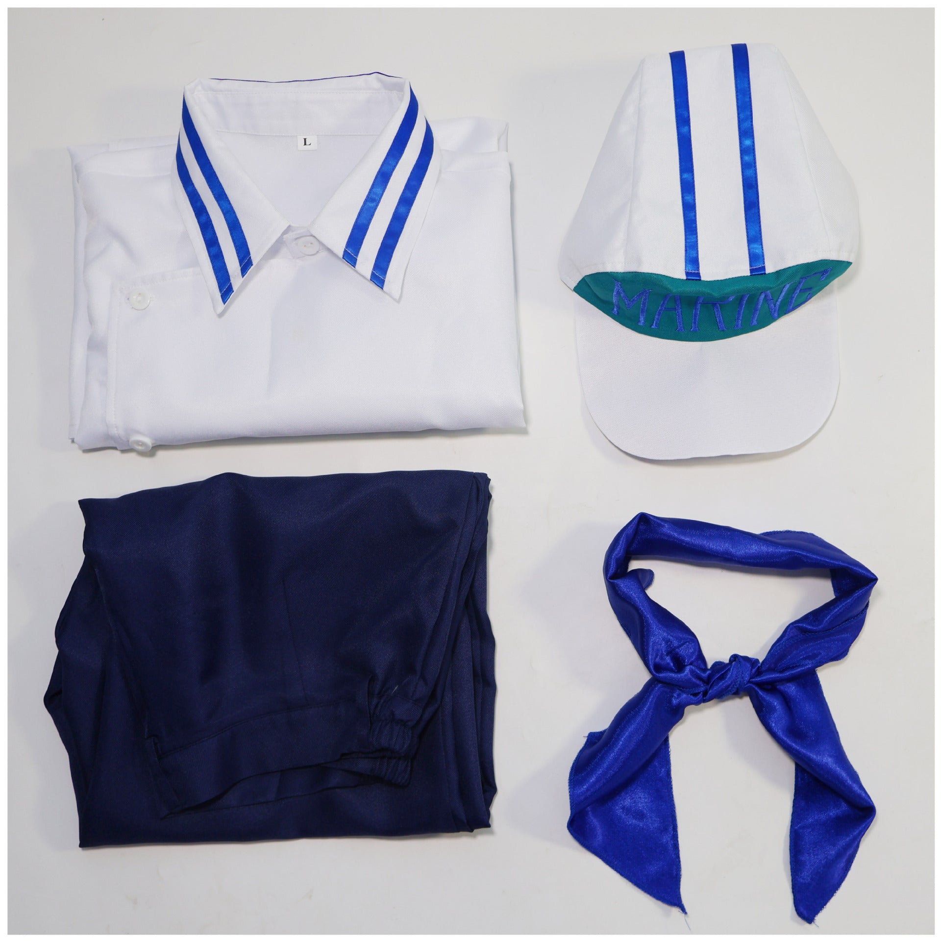 Navigation Koby Marine Captain Cosplay Costume Men's Naval One Piece Officer Uniform with Hat