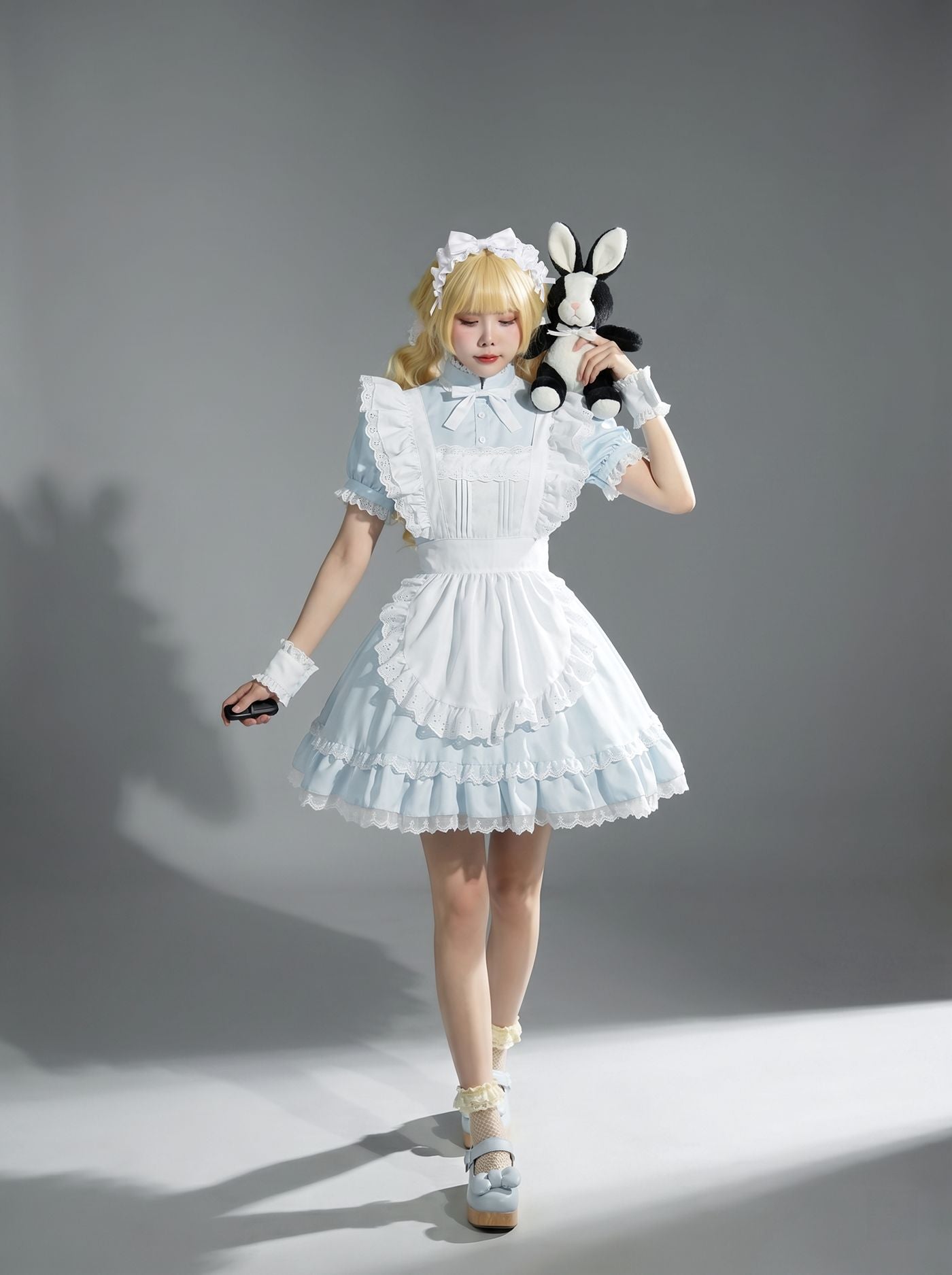 Alice Aqua Blue Lolita Maid Outfit Streamer Cosplay Dress