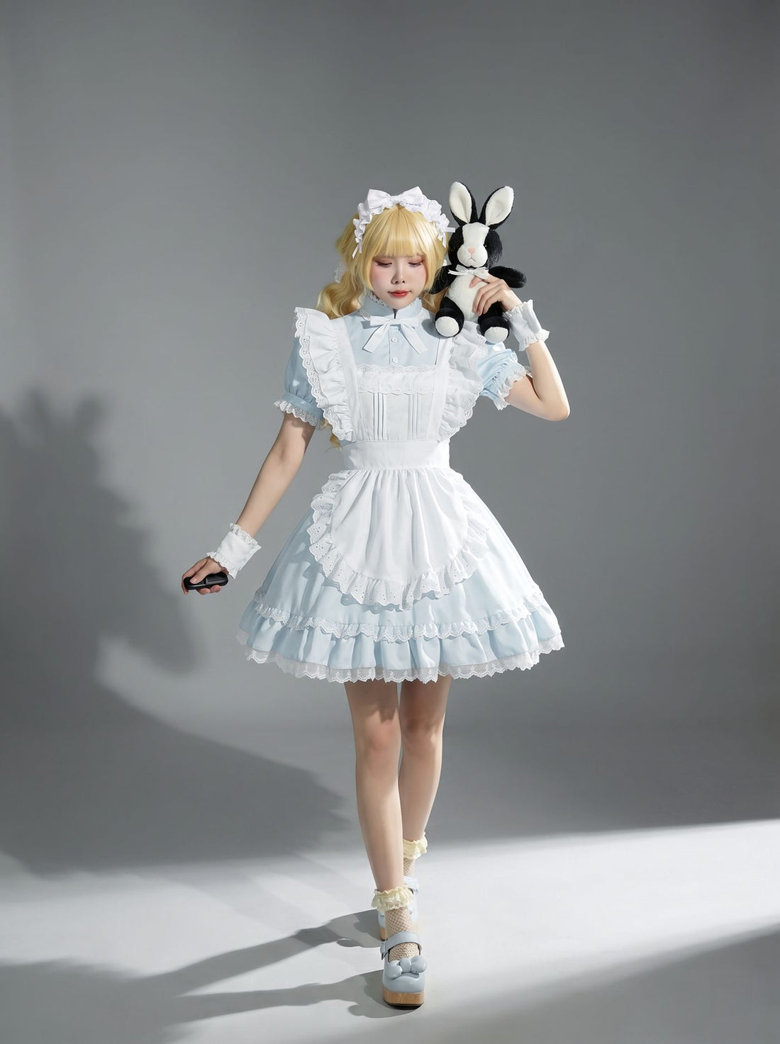 Alice Aqua Blue Lolita Maid Outfit Streamer Cosplay Dress