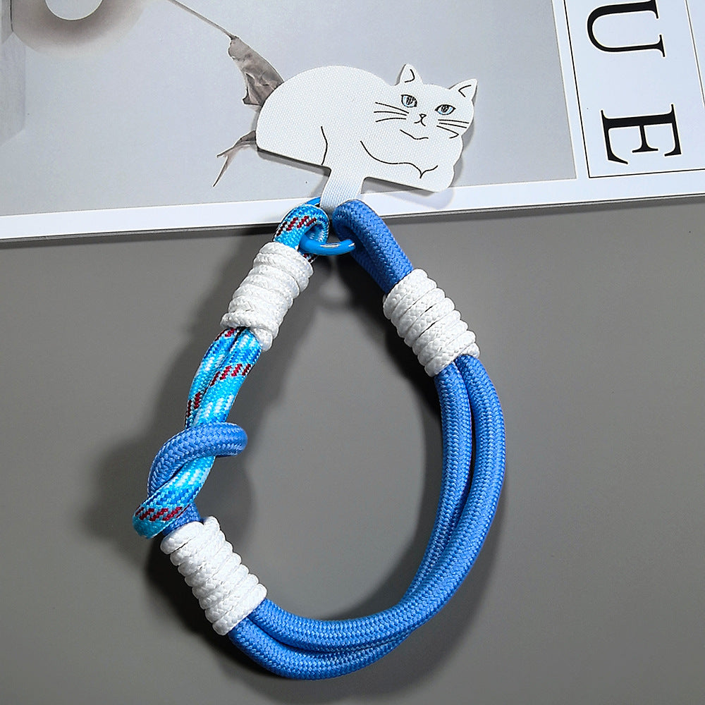 Multicolor Wrist Phone Strap with Cat Tether Tabs – Hand Woven Wrapped Wristlet & Hand Lanyard