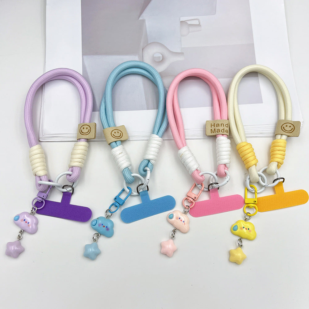 Speechless Cloud Pendant Wrist Double Phone Strap with Tether Tabs – Wristlet & Hand Lanyard