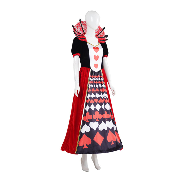 Deluxe Women's Queen of Hearts Costume - Alice Cosplay Royal Dress for Halloween