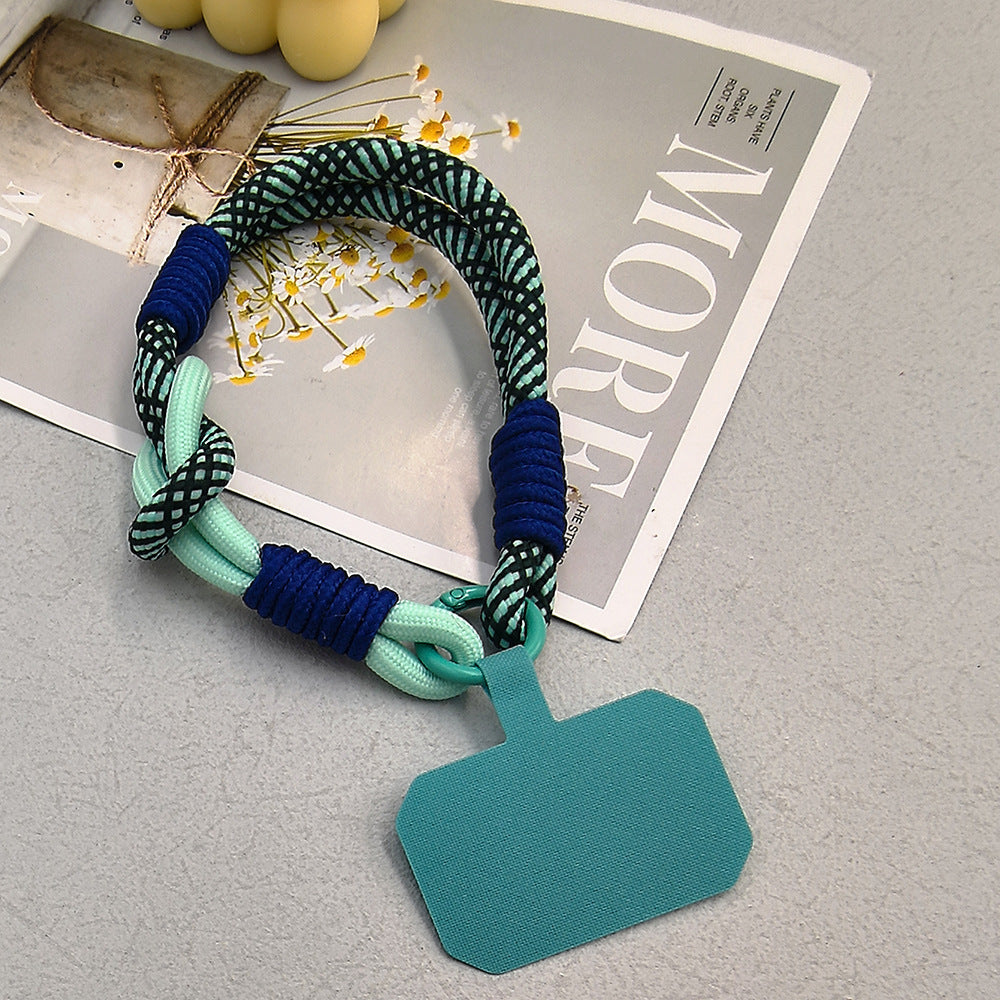 Color-Blocked Adjustable Wrist Phone Strap with Tether Tabs – Hand Woven Wristlet & Hand Lanyard