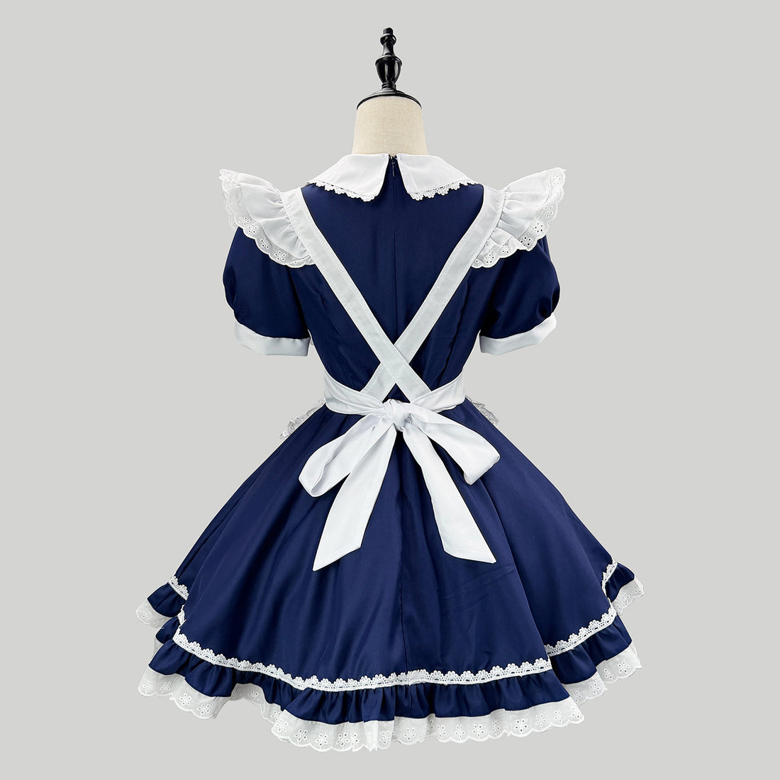 Navy Blue Classic Maid Outfit Cosplay Cafe Maid Lolita Dress