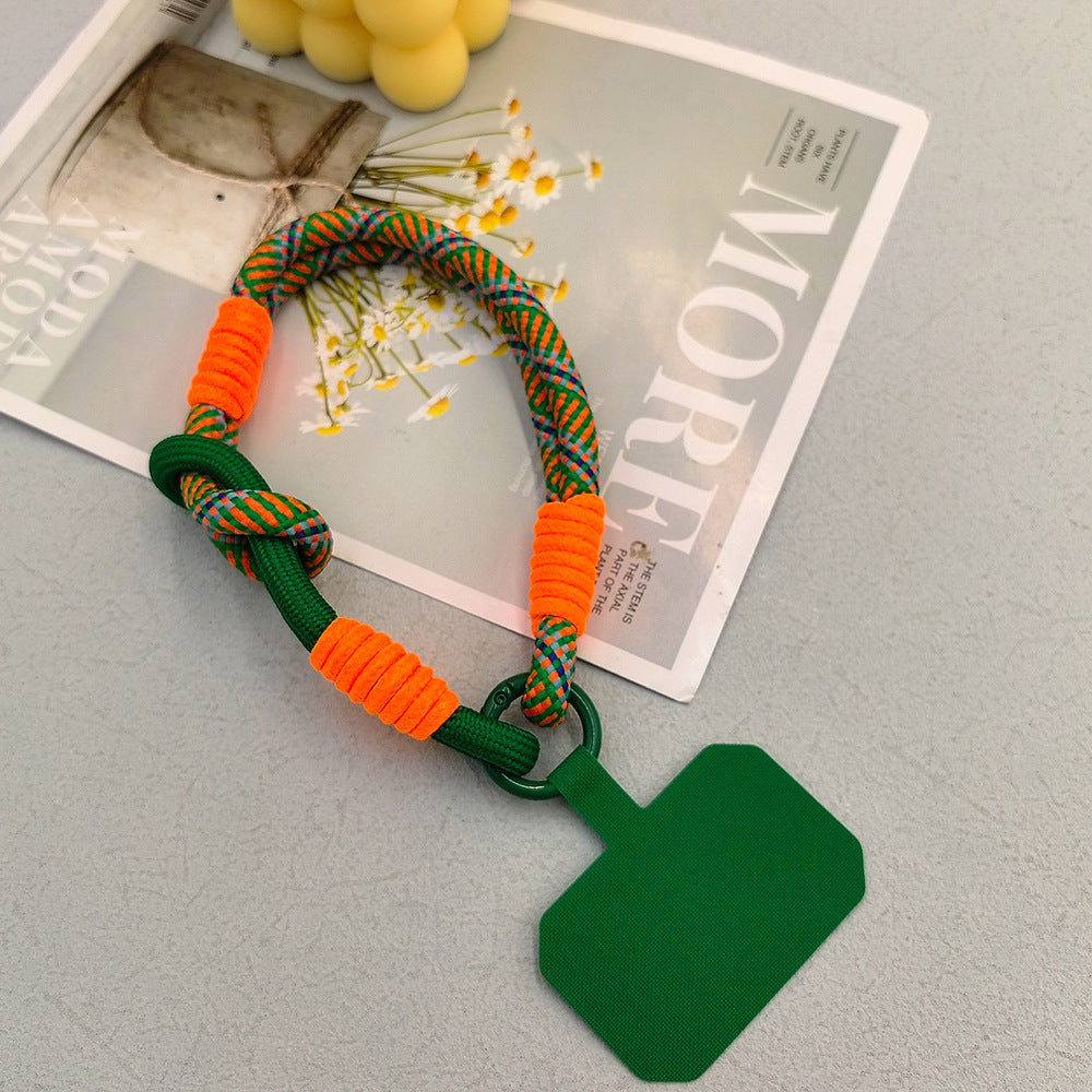 Color-Blocked Adjustable Wrist Phone Strap with Tether Tabs – Hand Woven Wristlet & Hand Lanyard