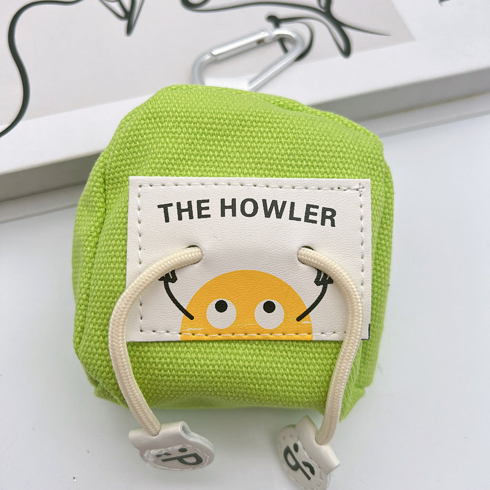 Cute Bear Mini Coin Purse Headphone Bag with Carabiner – Printed Mini Bag Phone Accessory