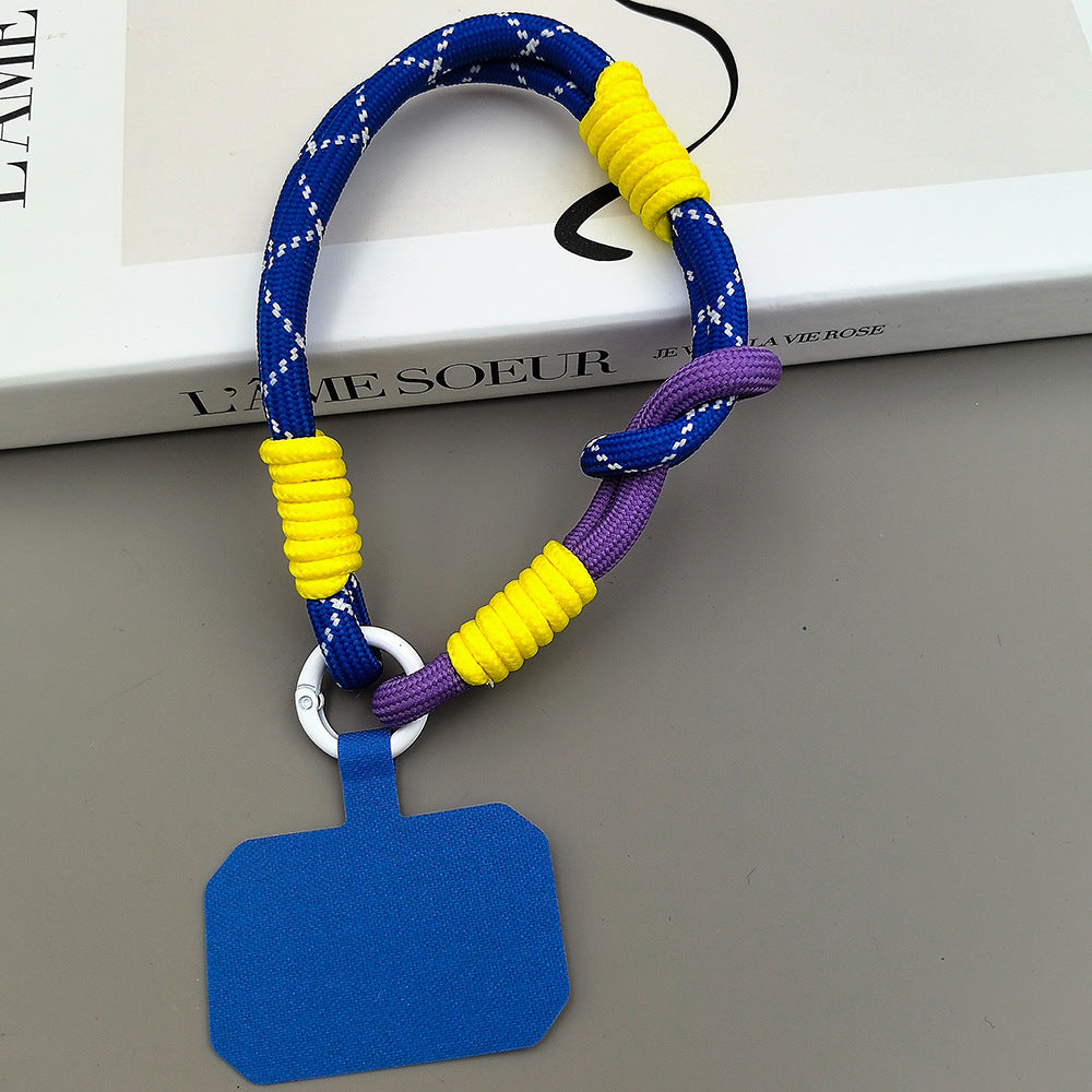 Color-Blocked Adjustable Wrist Phone Strap with Tether Tabs – Hand Woven Wristlet & Hand Lanyard