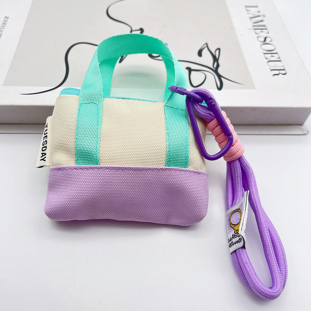 Mini Coin Purse Headphone Bag with Wrist Phone Strap Carabiner – Mini Handbag Phone Accessory