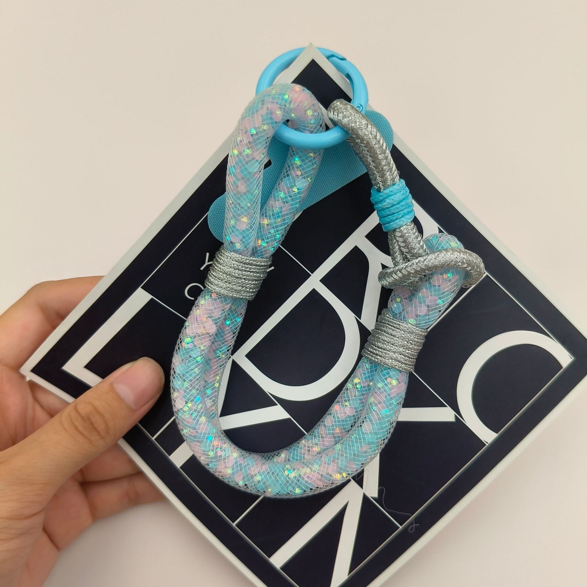 Adjustable Glitter Wrist Phone Strap with Tether Tabs – Multicolor Wristlet & Hand Nylon Lanyard