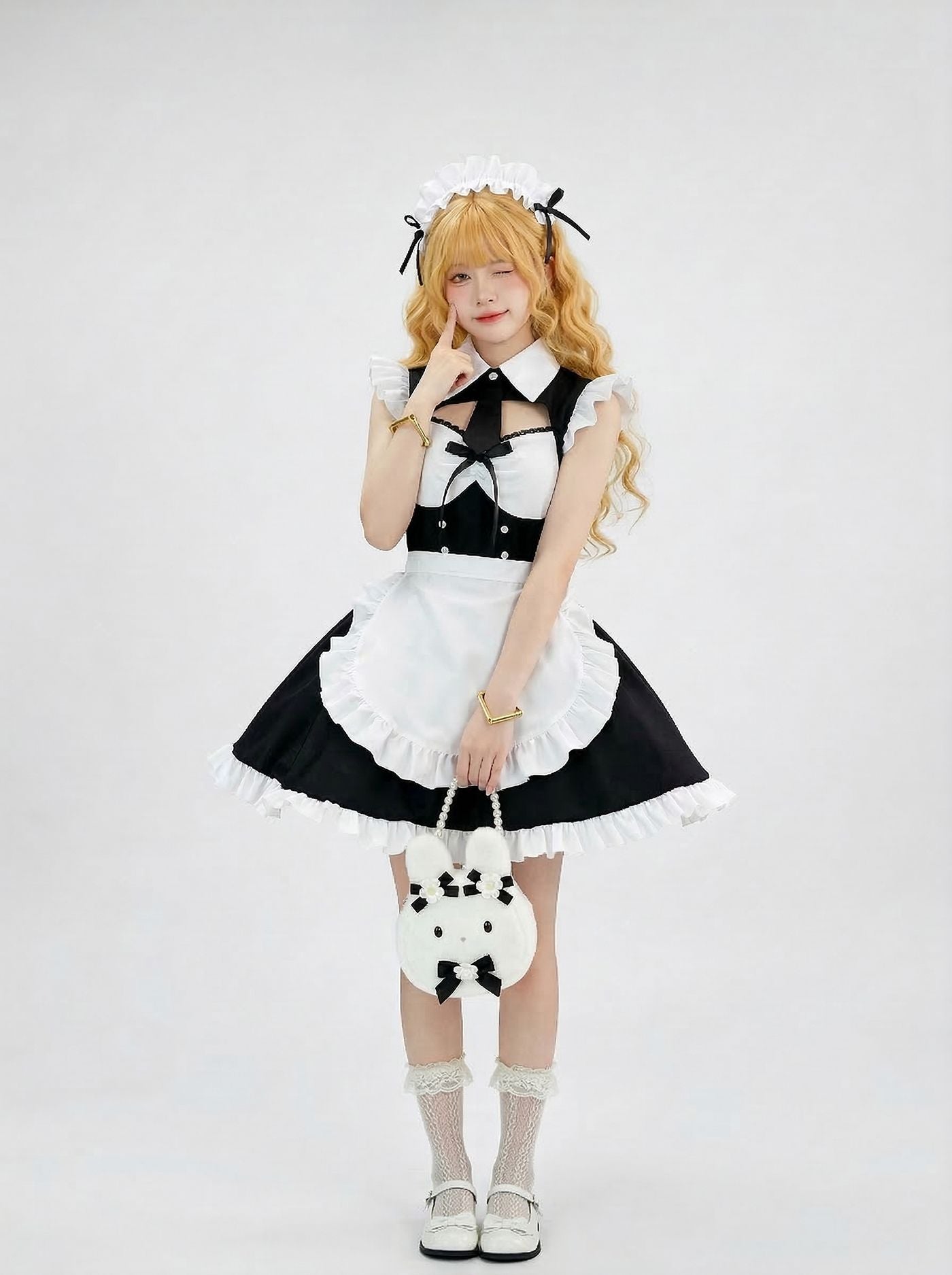 Open-back Maid Outfit Game Streamer Cosplay Lolita Dress