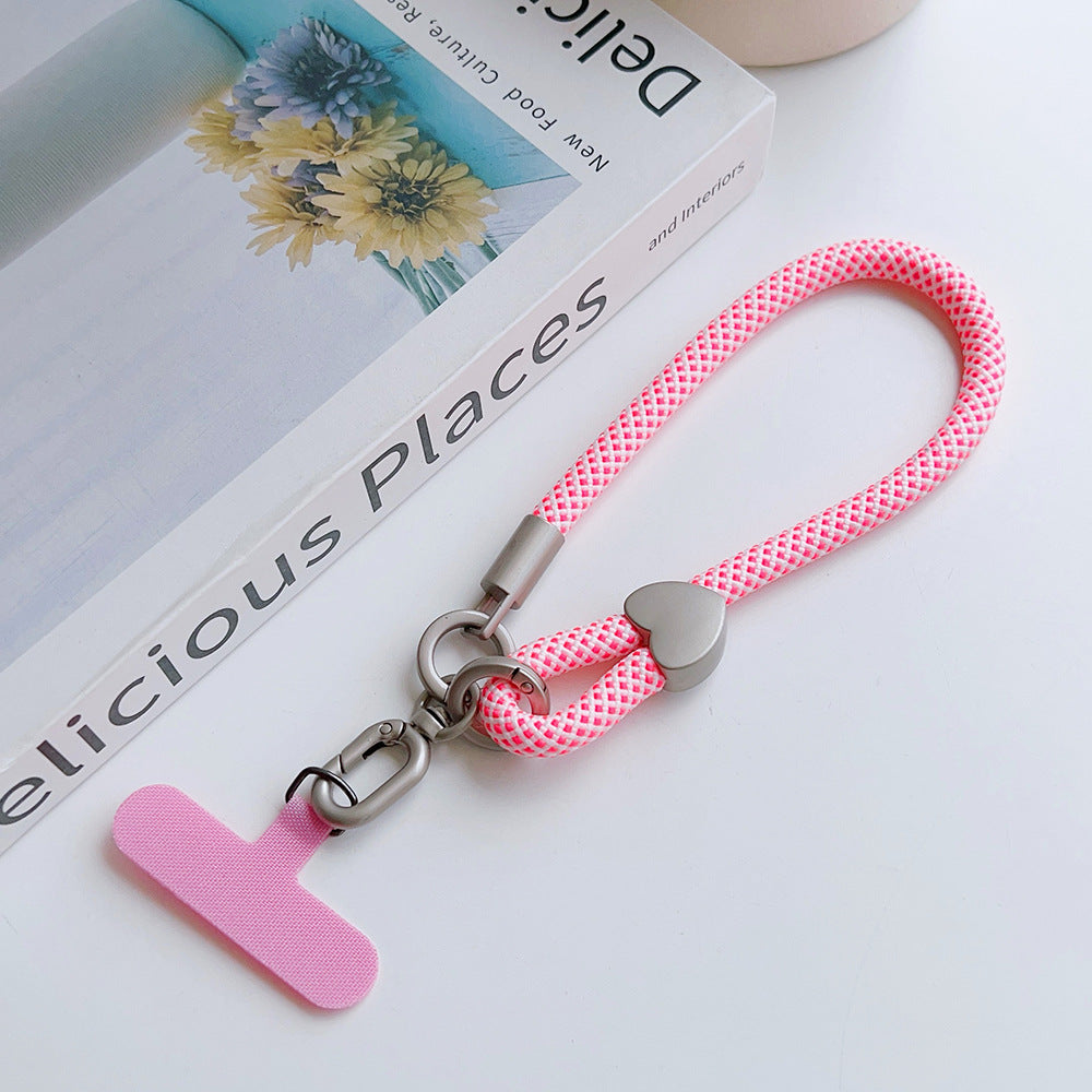 Heart Clasp Rotatable Wrist Phone Strap with Tether Tabs – Thick Wristlet & Hand Lanyard
