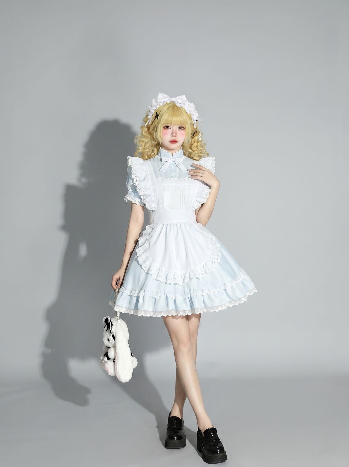 Alice Aqua Blue Lolita Maid Outfit Streamer Cosplay Dress