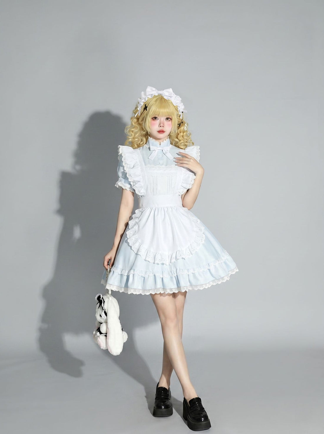 Alice Aqua Blue Lolita Maid Outfit Streamer Cosplay Dress