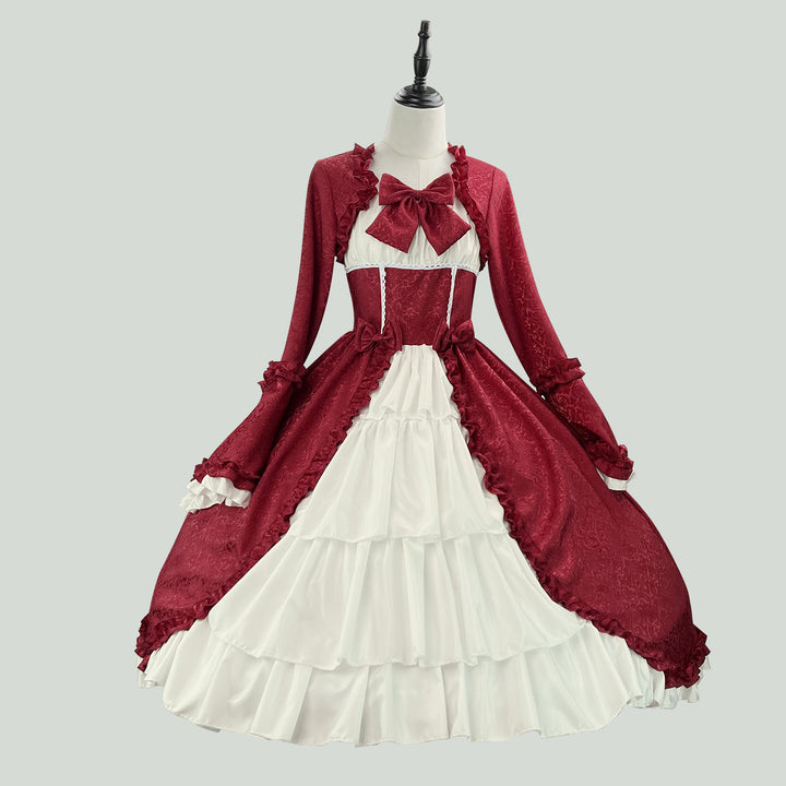 Vintage Victorian Corset-Style Ball Gown - Renaissance Patchwork Cosplay Dress