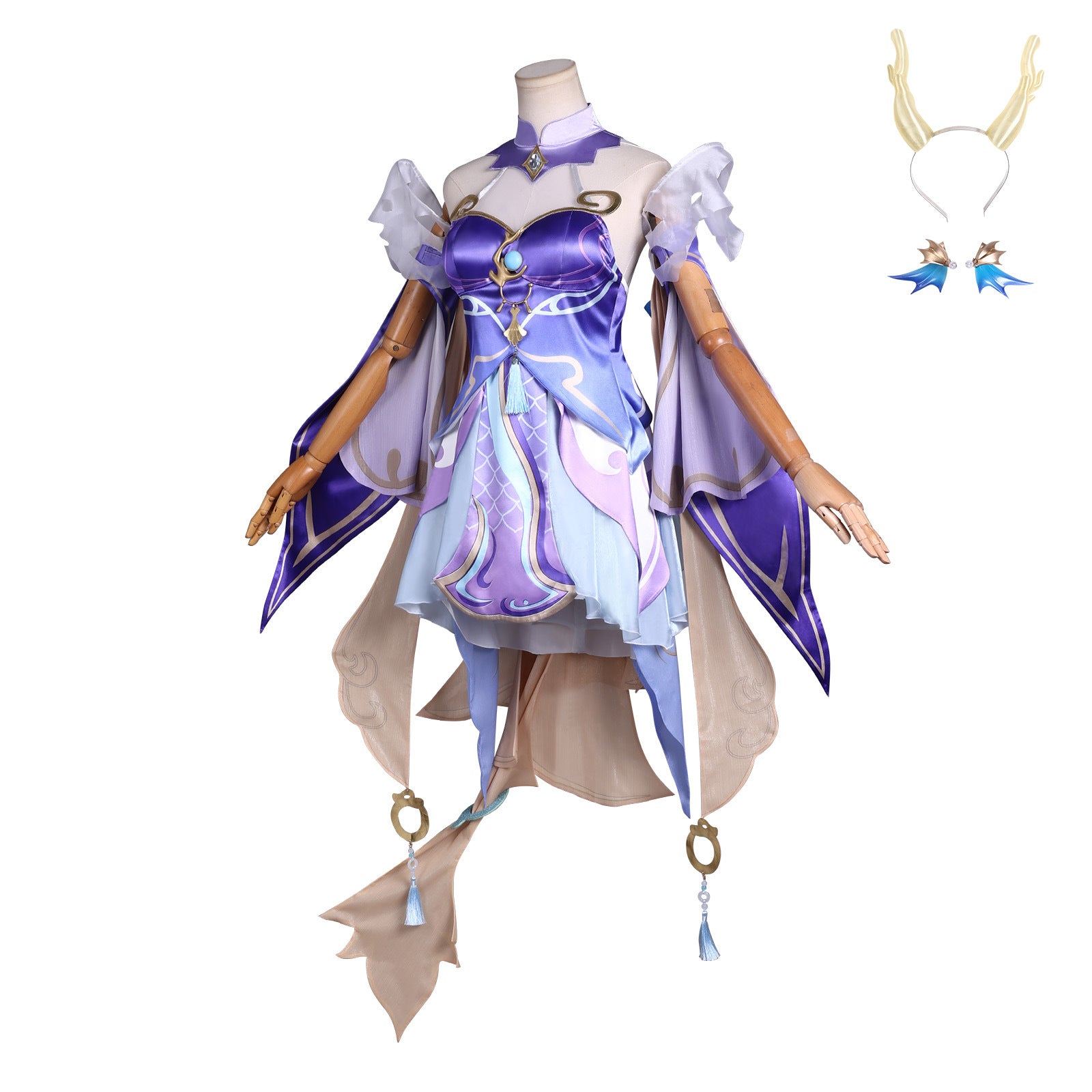 Honor of Kings Xi Shi Wandering Dragon Violet Flower Full Set Cosplay Costume