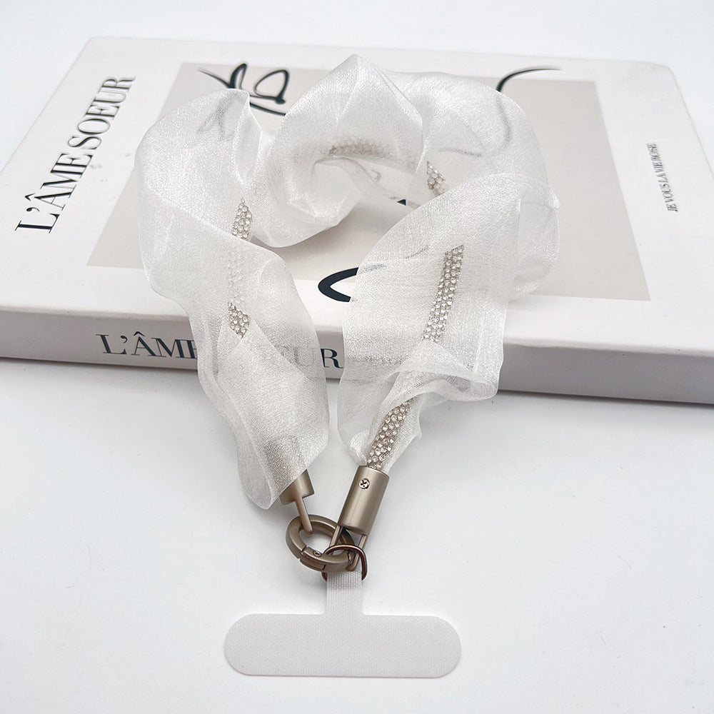 Brilliant Organza Wrist Phone Strap with Tether Tabs – Colon-shaped Wristlet & Hand Lanyard