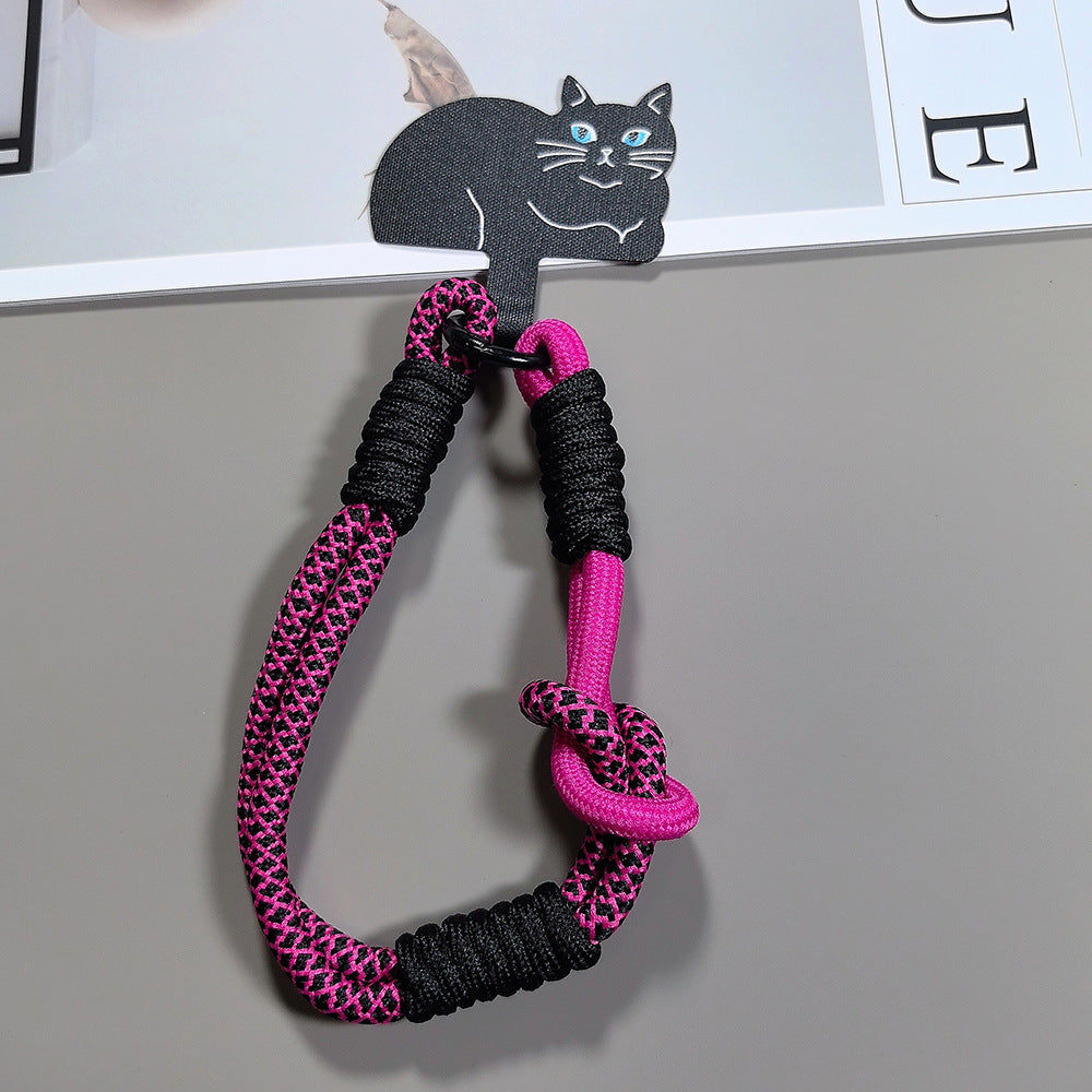 Multicolor Wrist Phone Strap with Cat Tether Tabs – Hand Woven Wrapped Wristlet & Hand Lanyard