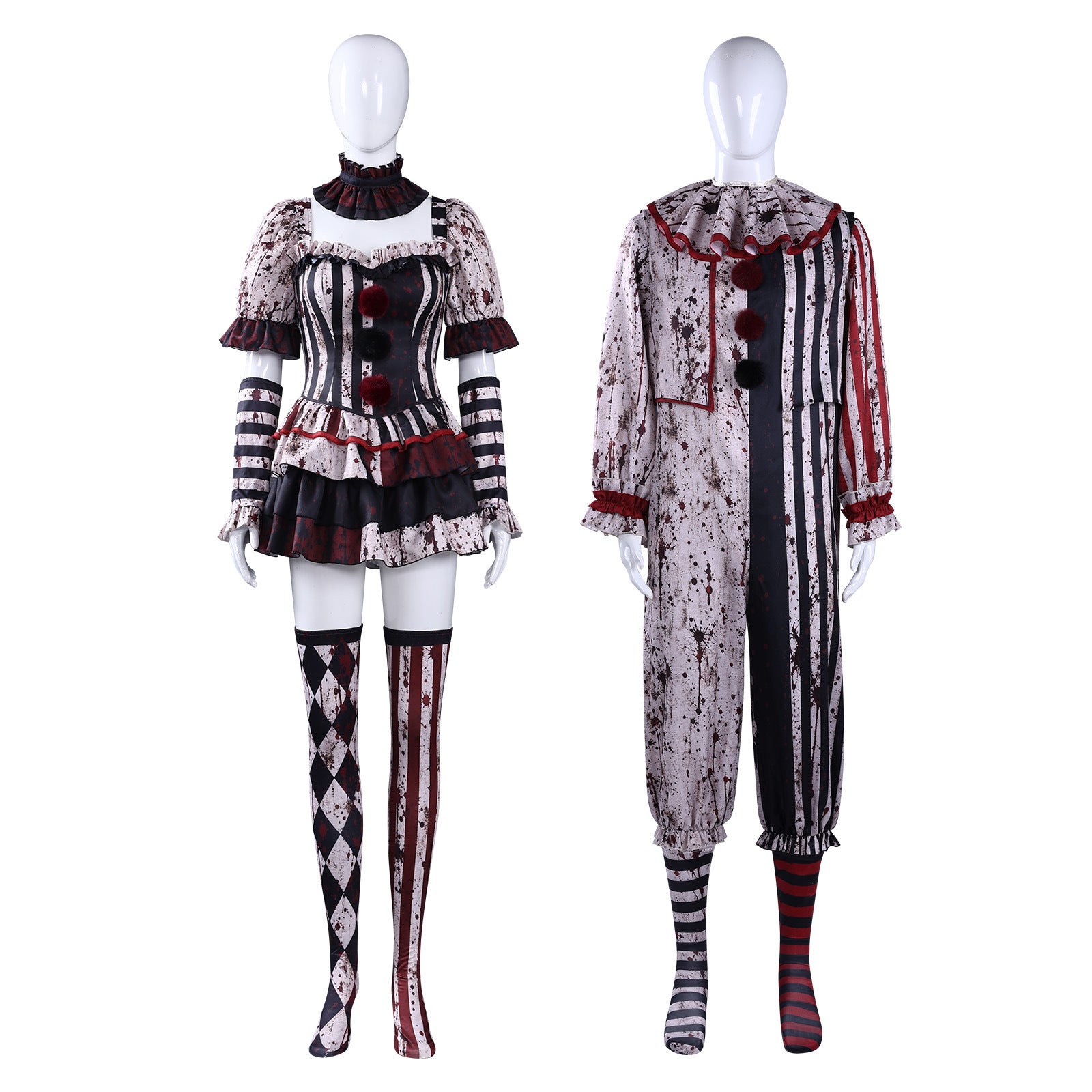 Killer Terrifier Clown Bloodstained Premium Edition Cosplay Costume Halloween Party Joker Outfit