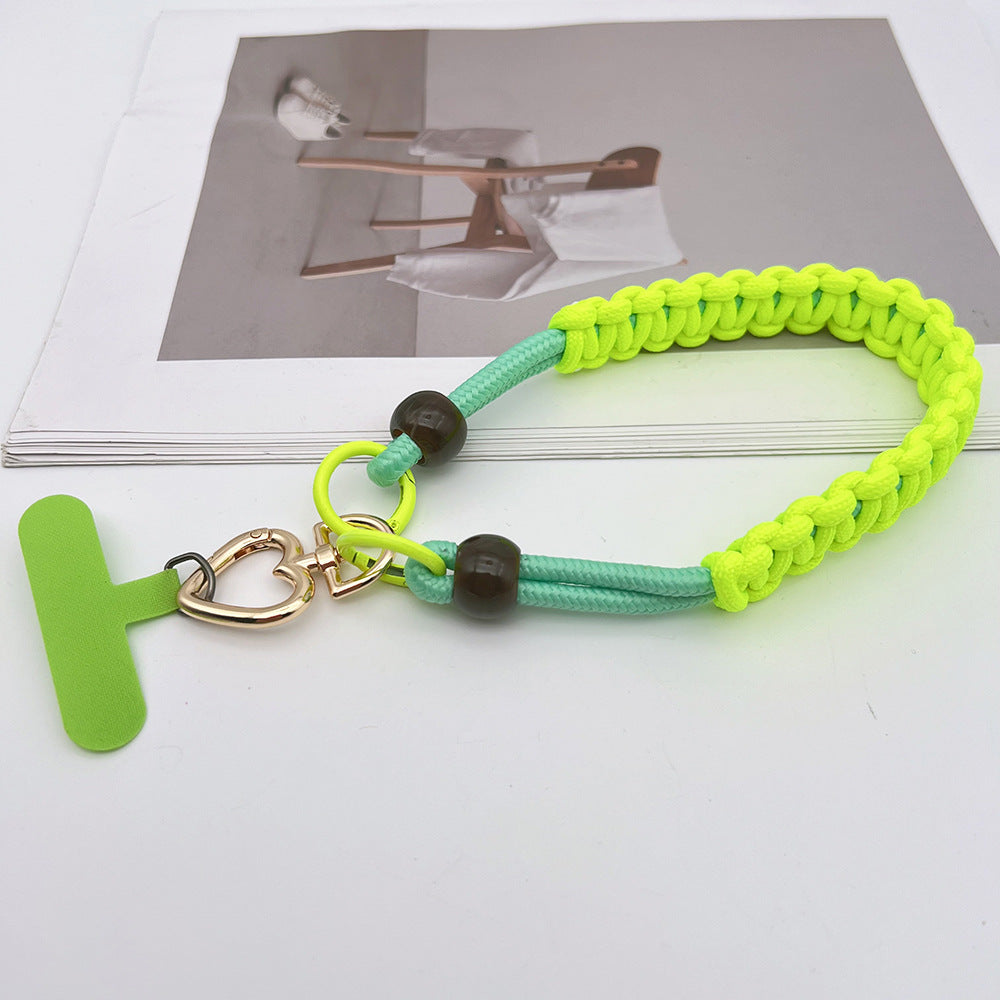 Contrast Color Wrapped Wrist Phone Strap with Tether Tabs – Hand Woven Wristlet & Hand Lanyard