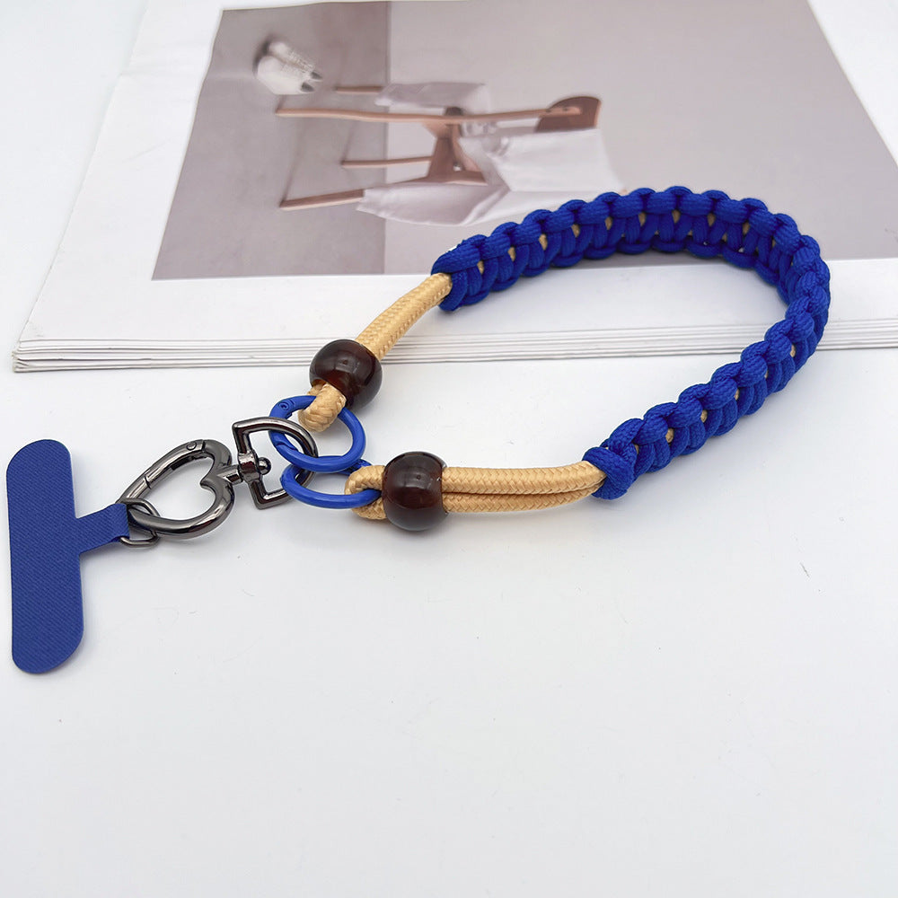 Contrast Color Wrapped Wrist Phone Strap with Tether Tabs – Hand Woven Wristlet & Hand Lanyard