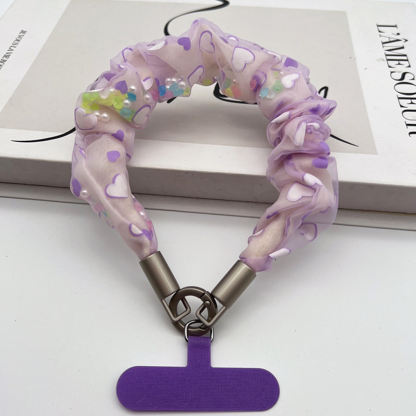 Floral Tulle Wrist Phone Strap with Tether Tabs – Colon-shaped Wristlet & Hand Lanyard