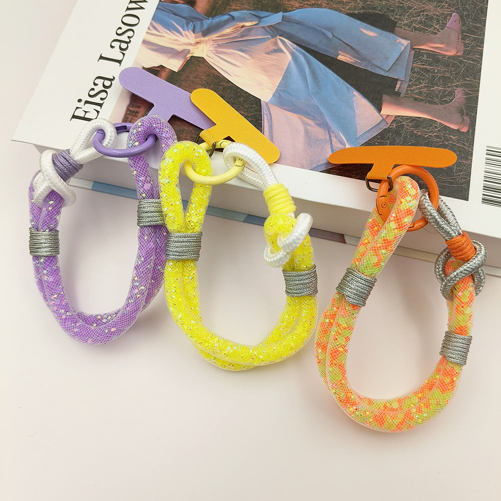 Adjustable Glitter Wrist Phone Strap with Tether Tabs – Multicolor Wristlet & Hand Nylon Lanyard