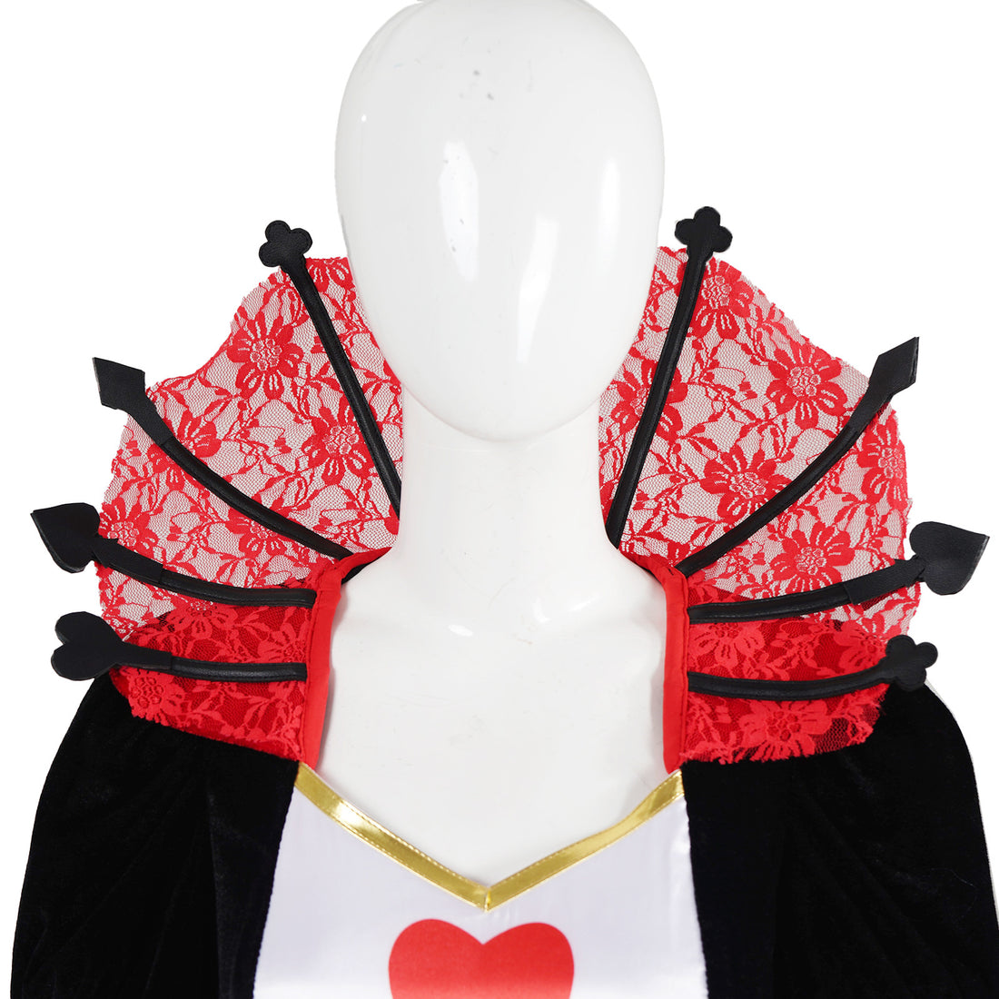 Deluxe Women's Queen of Hearts Costume - Alice Cosplay Royal Dress for Halloween