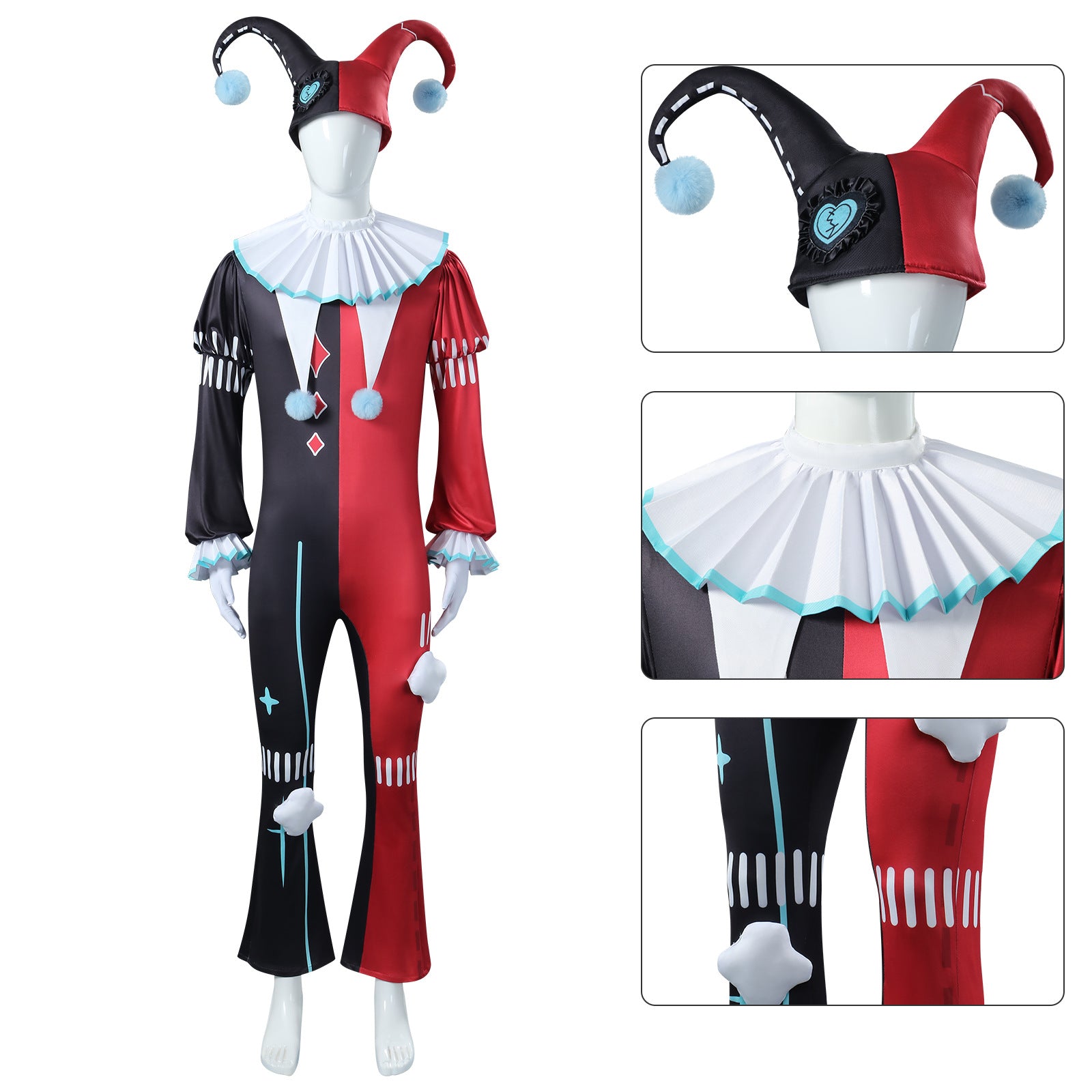 Fright Night Escape Vengeful Clown Abba Joker Cosplay Costumes Halloween Party Clown Outfit