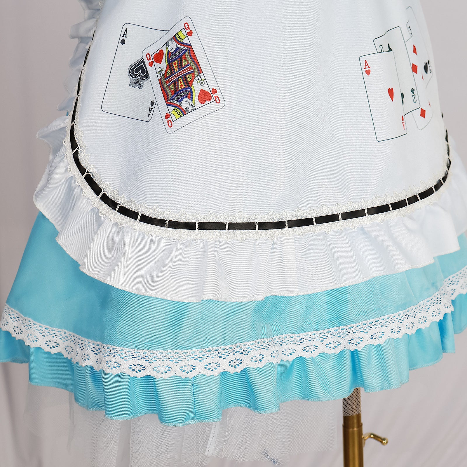 Alice Style Blue Cosplay Costume - Poker Queen Maid Dress Lolita Tea Party Outfit