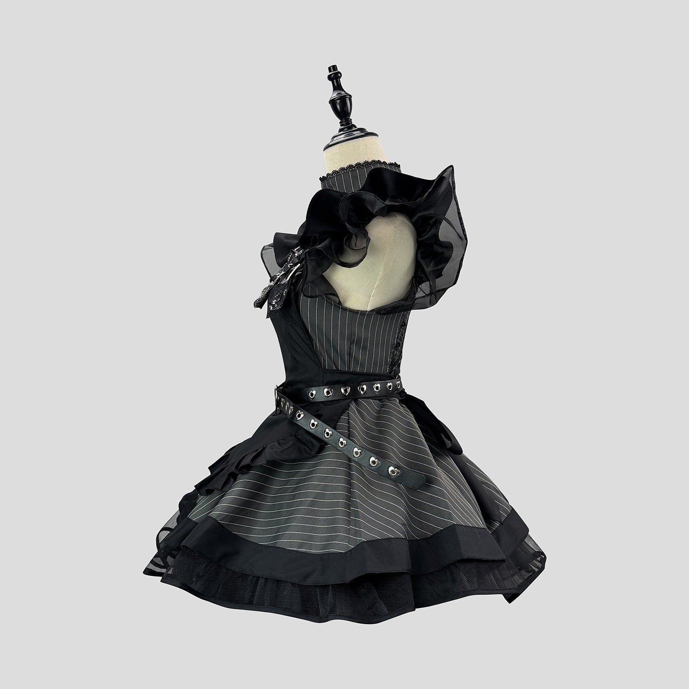 White Striped Retro Lolita Maid Outfit Subculture Cosplay Dress