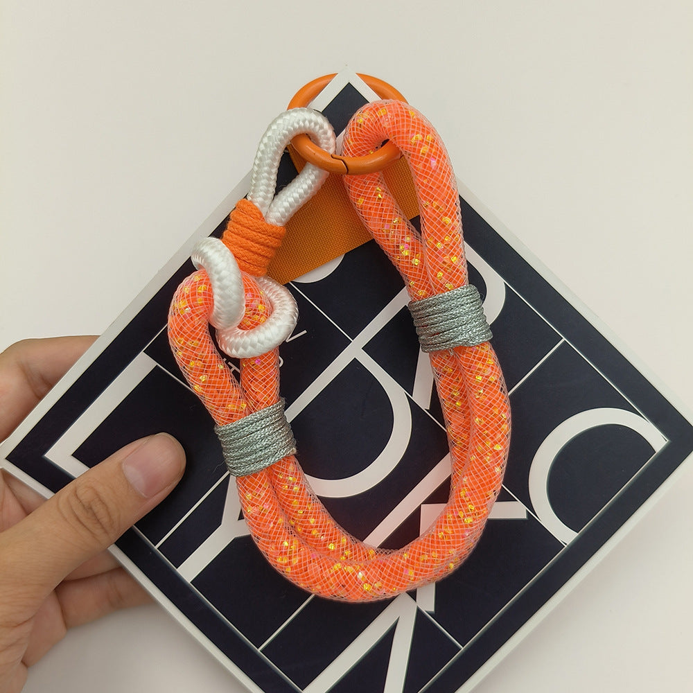 Adjustable Glitter Wrist Phone Strap with Tether Tabs – Multicolor Wristlet & Hand Nylon Lanyard