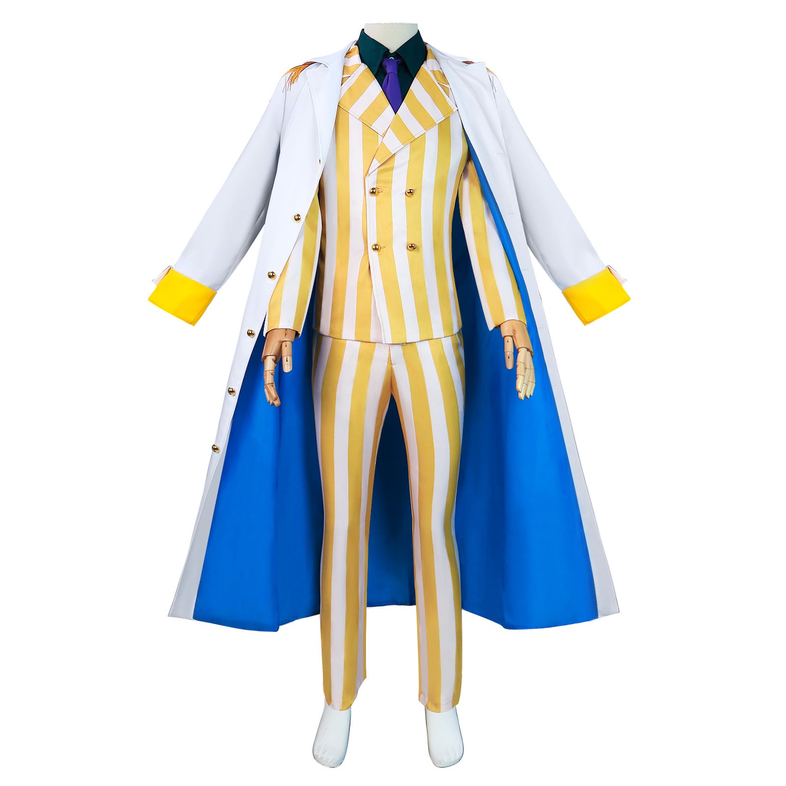 Navigation Admiral Kizaru Borsalino Cosplay Costume - One Piece Marine Justice Cape & Uniform