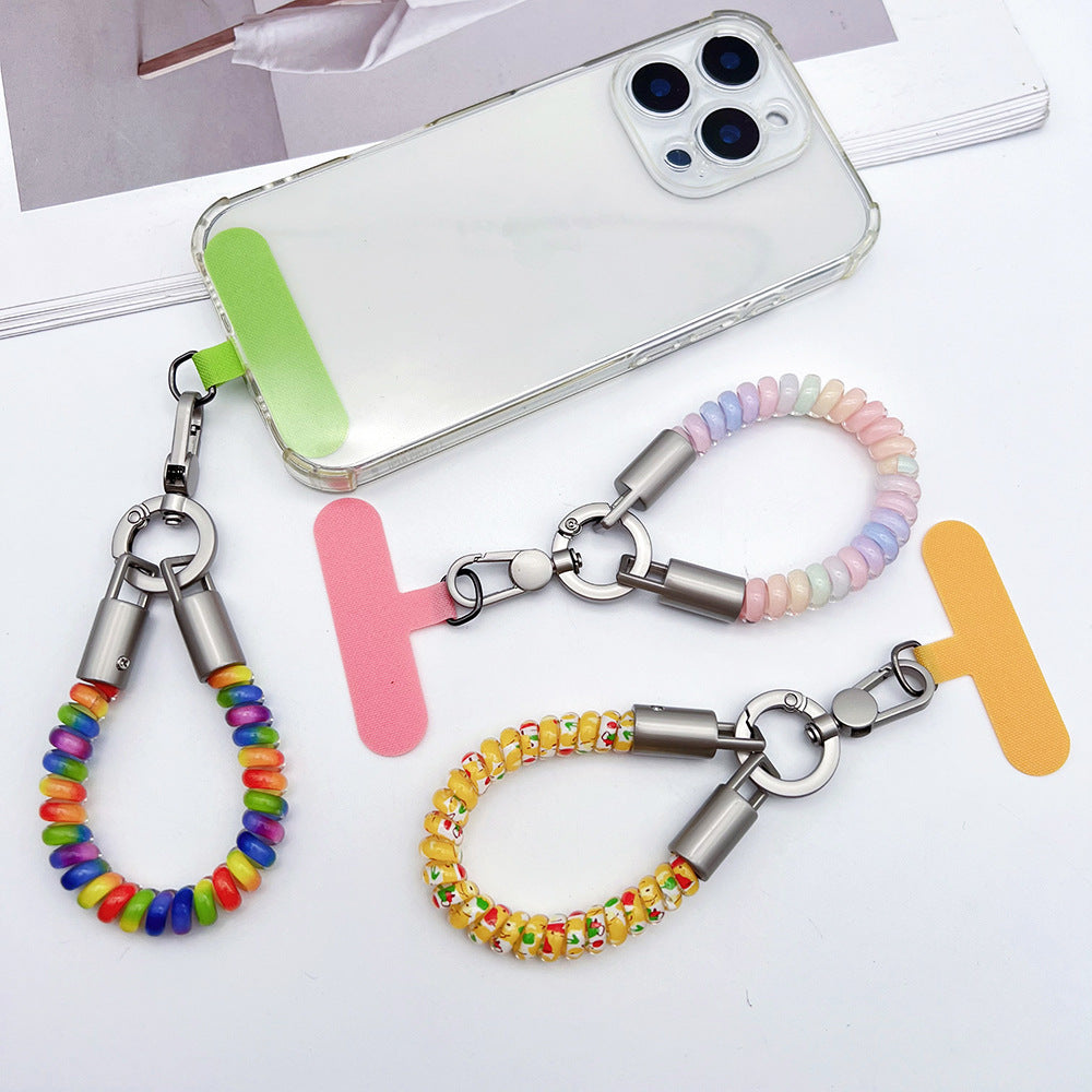 TPU Phone Cord Wrist Phone Strap with Tether Tabs – Elasticity Short Wristlet & Hand Lanyard