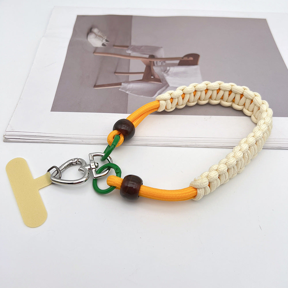 Contrast Color Wrapped Wrist Phone Strap with Tether Tabs – Hand Woven Wristlet & Hand Lanyard